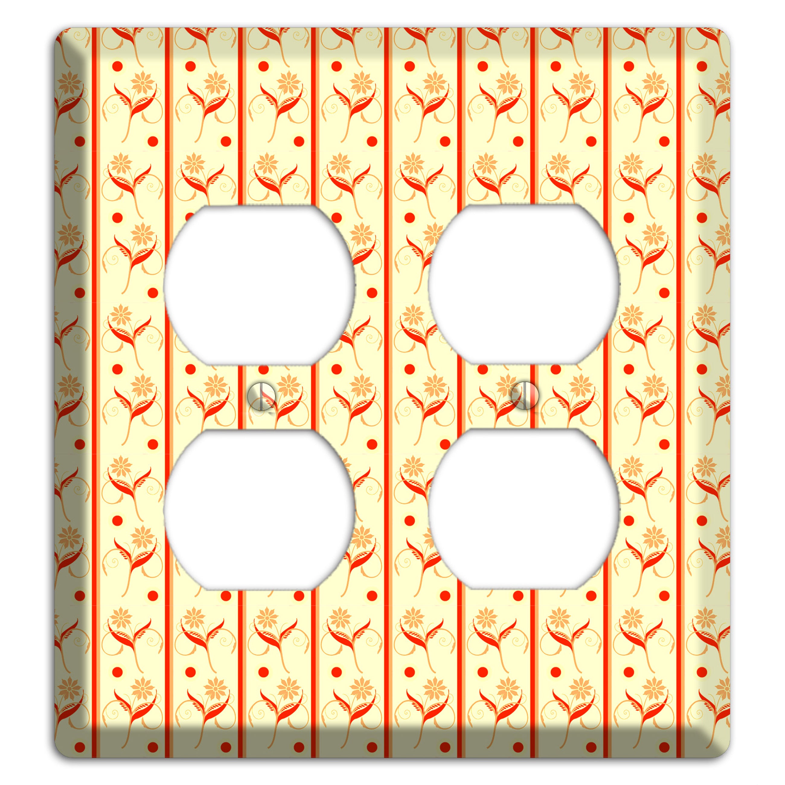 Yellow Floral Pattern 2 Duplex Wallplate