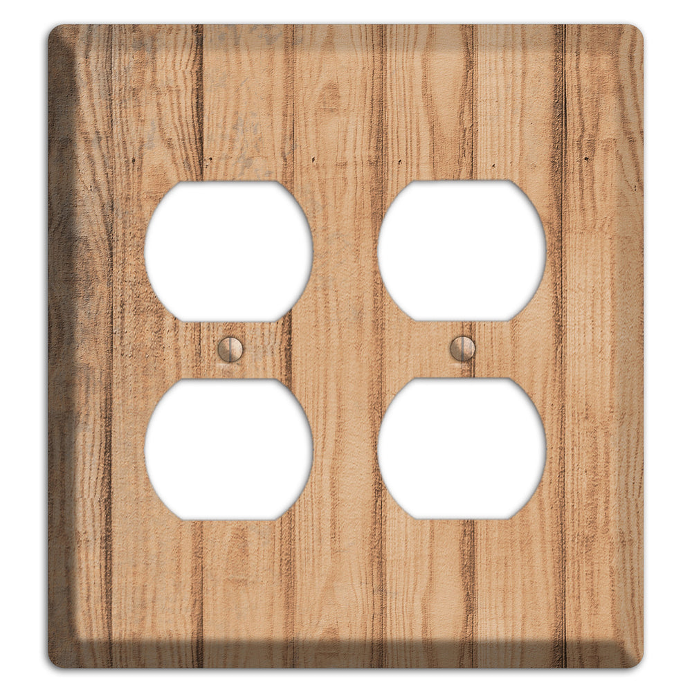 Tan Weathered Wood 2 Duplex Wallplate