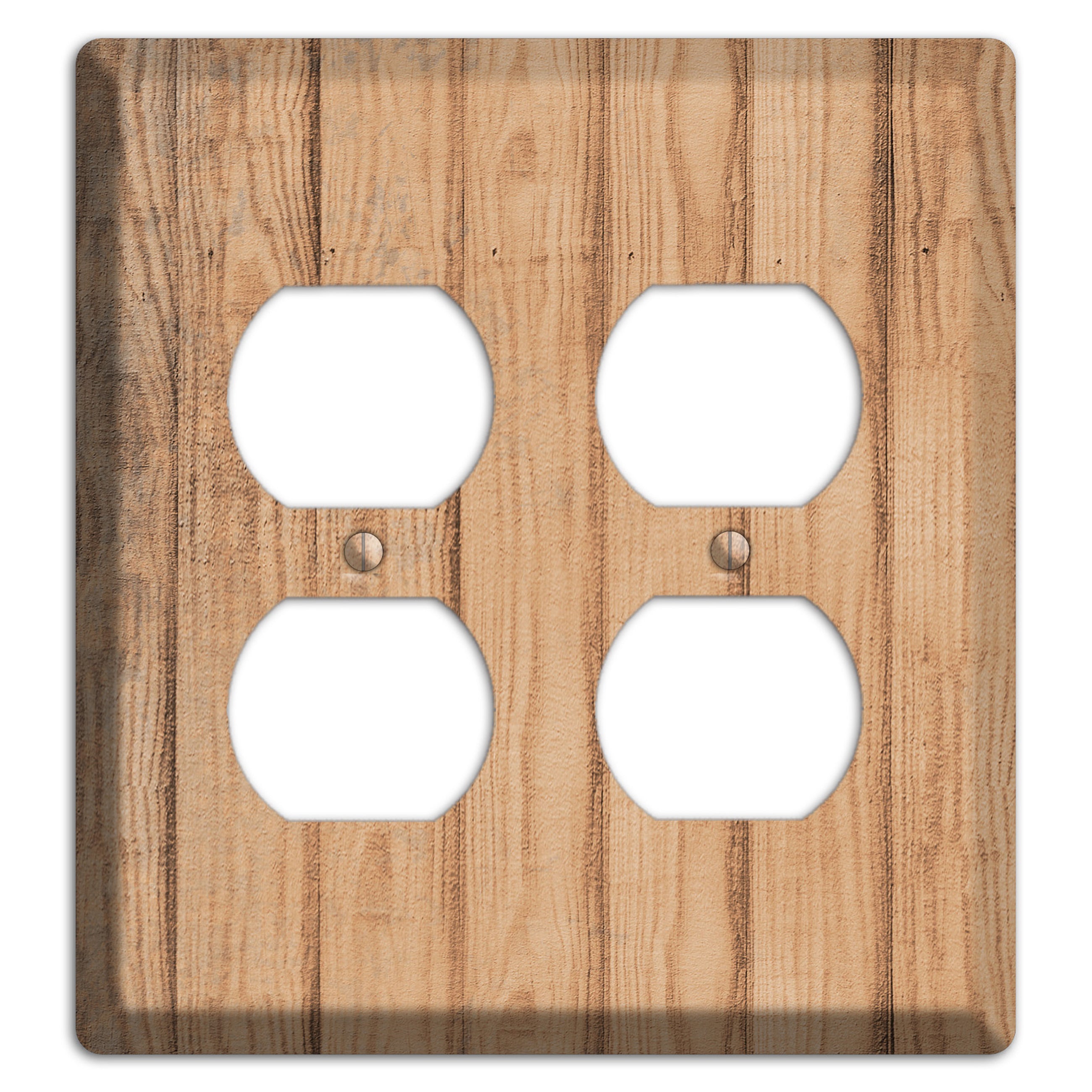 Tan Weathered Wood 2 Duplex Wallplate