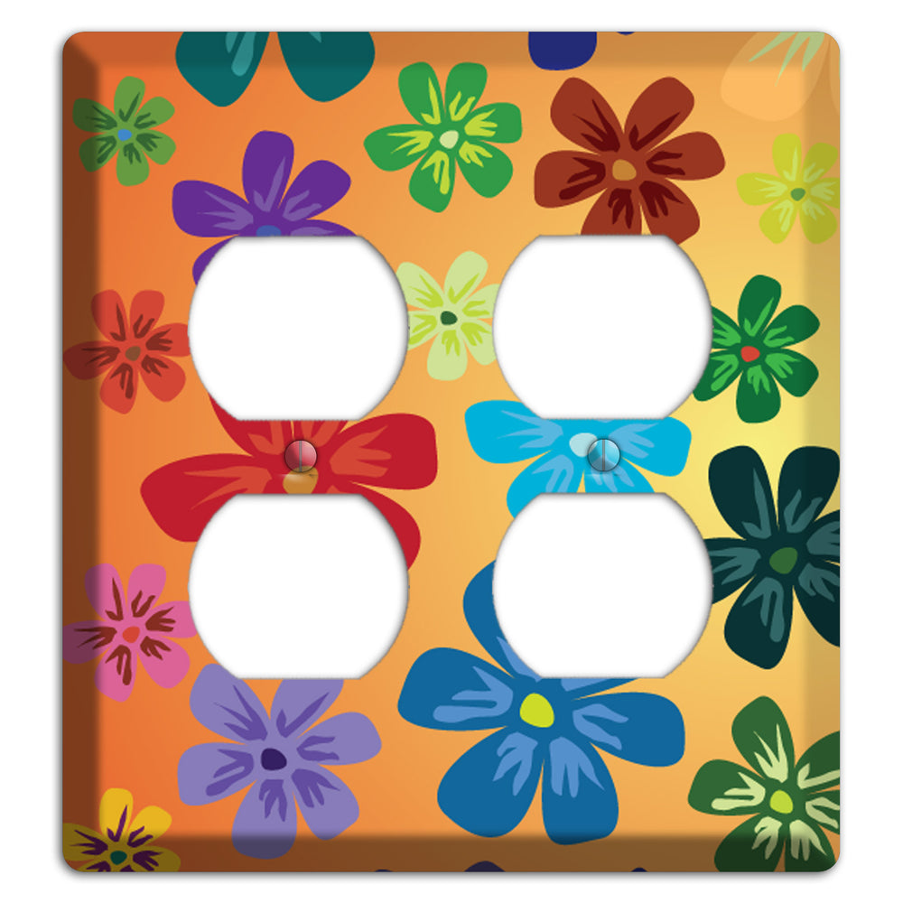 Brown Flowers 2 Duplex Wallplate