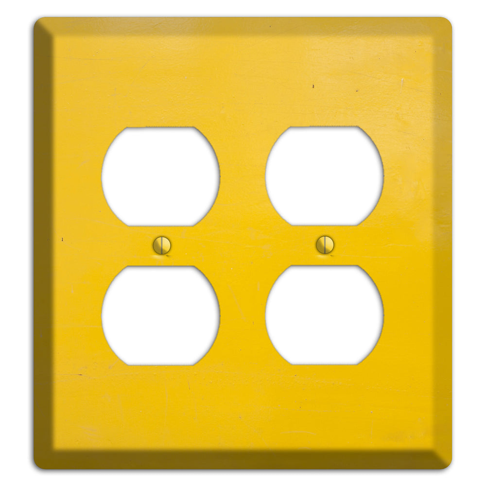 Bright Yellow Concrete 2 Duplex Wallplate