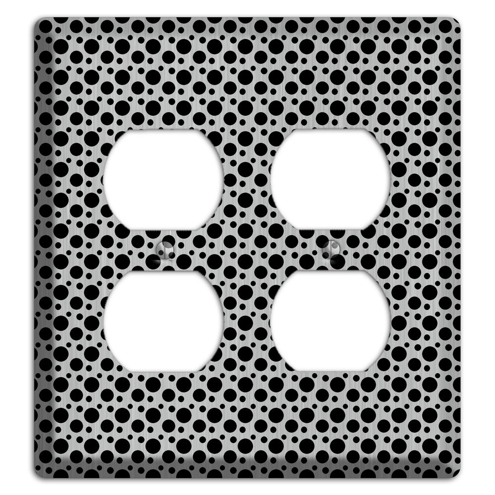 Small and Tiny Polka Dots Stainless Steel 2 Duplex Wallplate