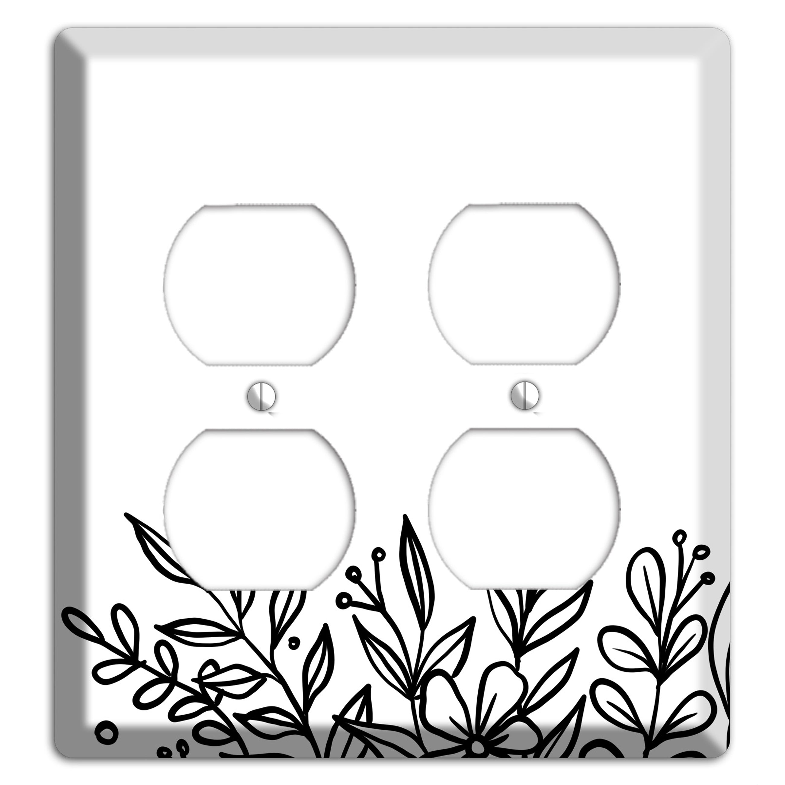 Hand-Drawn Floral 11 2 Duplex Wallplate