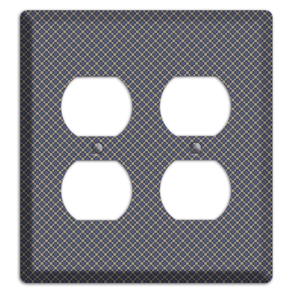 Blue-grey Arabesque 2 Duplex Wallplate