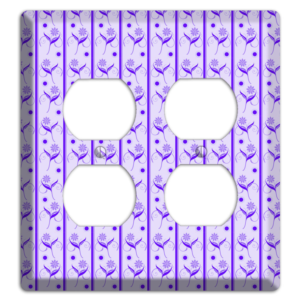 Purple Floral Pattern 2 Duplex Wallplate