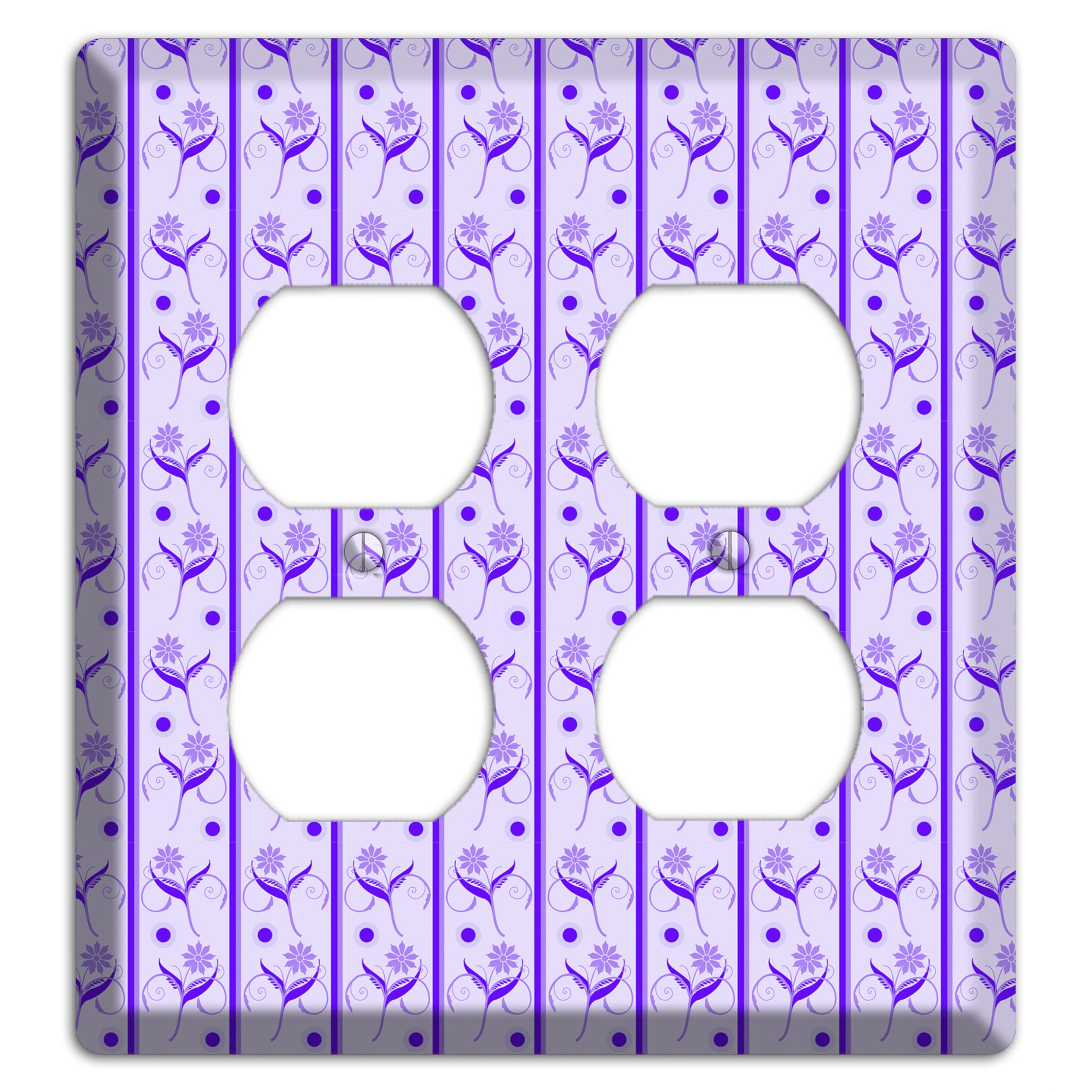 Purple Floral Pattern 2 Duplex Wallplate