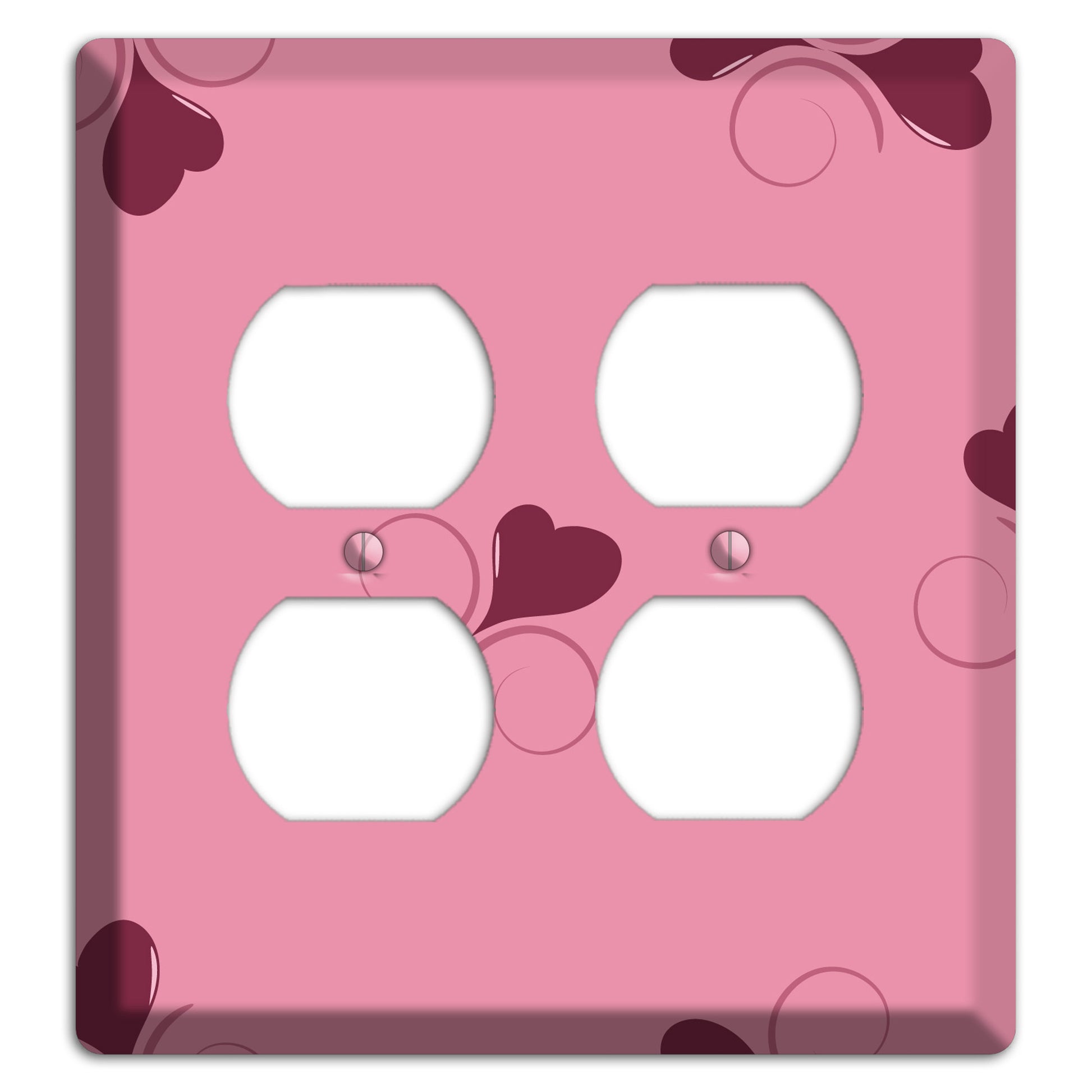 Pink with Hearts 2 Duplex Wallplate