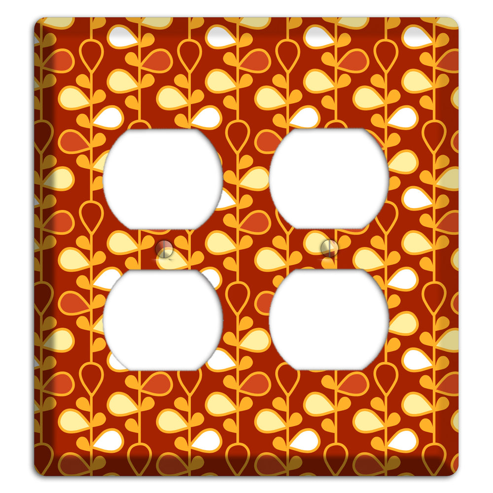 Red with Orange and Yellow Drop and Vine 2 Duplex Wallplate