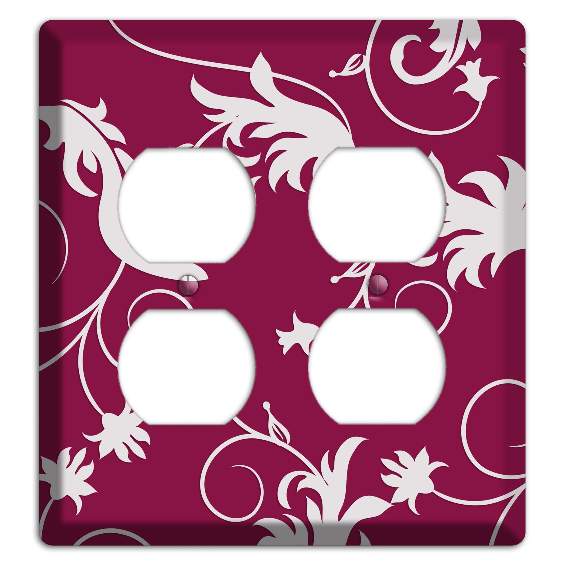 Fuschia Victorian Sprig 2 Duplex Wallplate