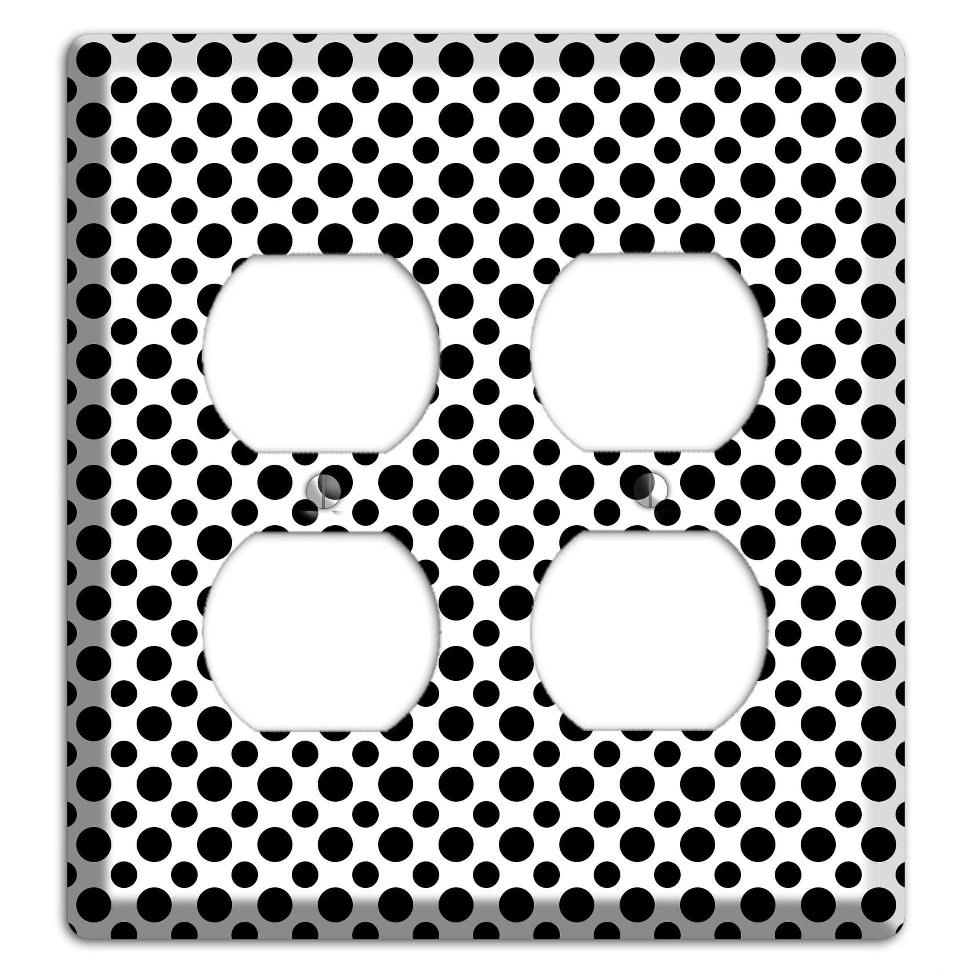White with Black Multi Small Polka Dots 2 Duplex Wallplate