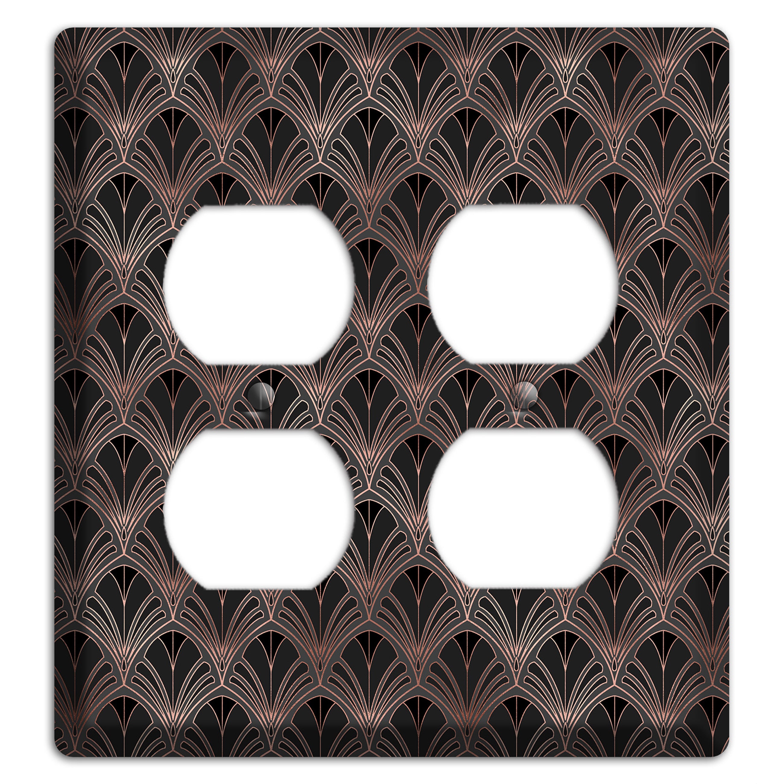 Black and Rose Deco 2 Duplex Wallplate