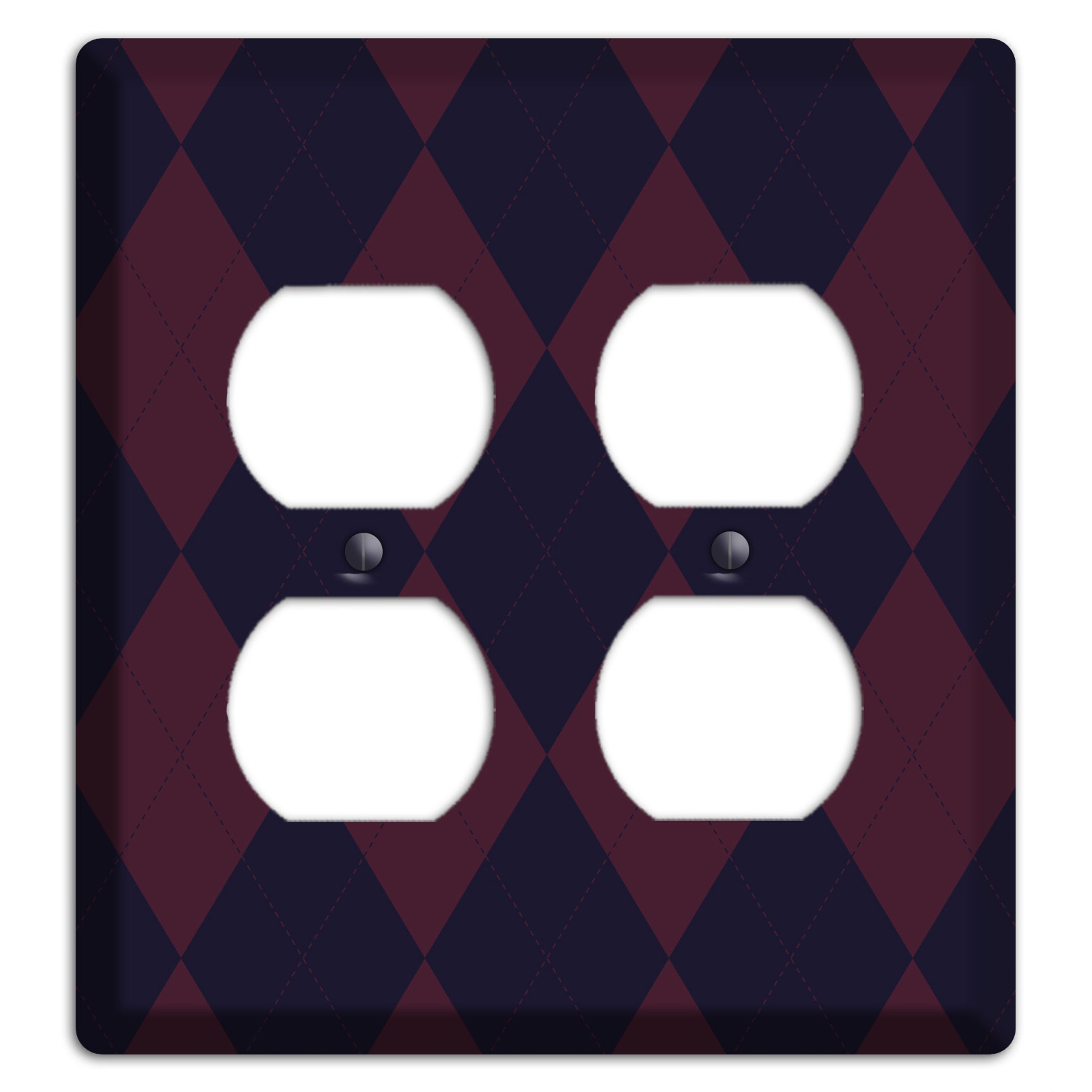 Dark Purple Argyle 2 Duplex Wallplate