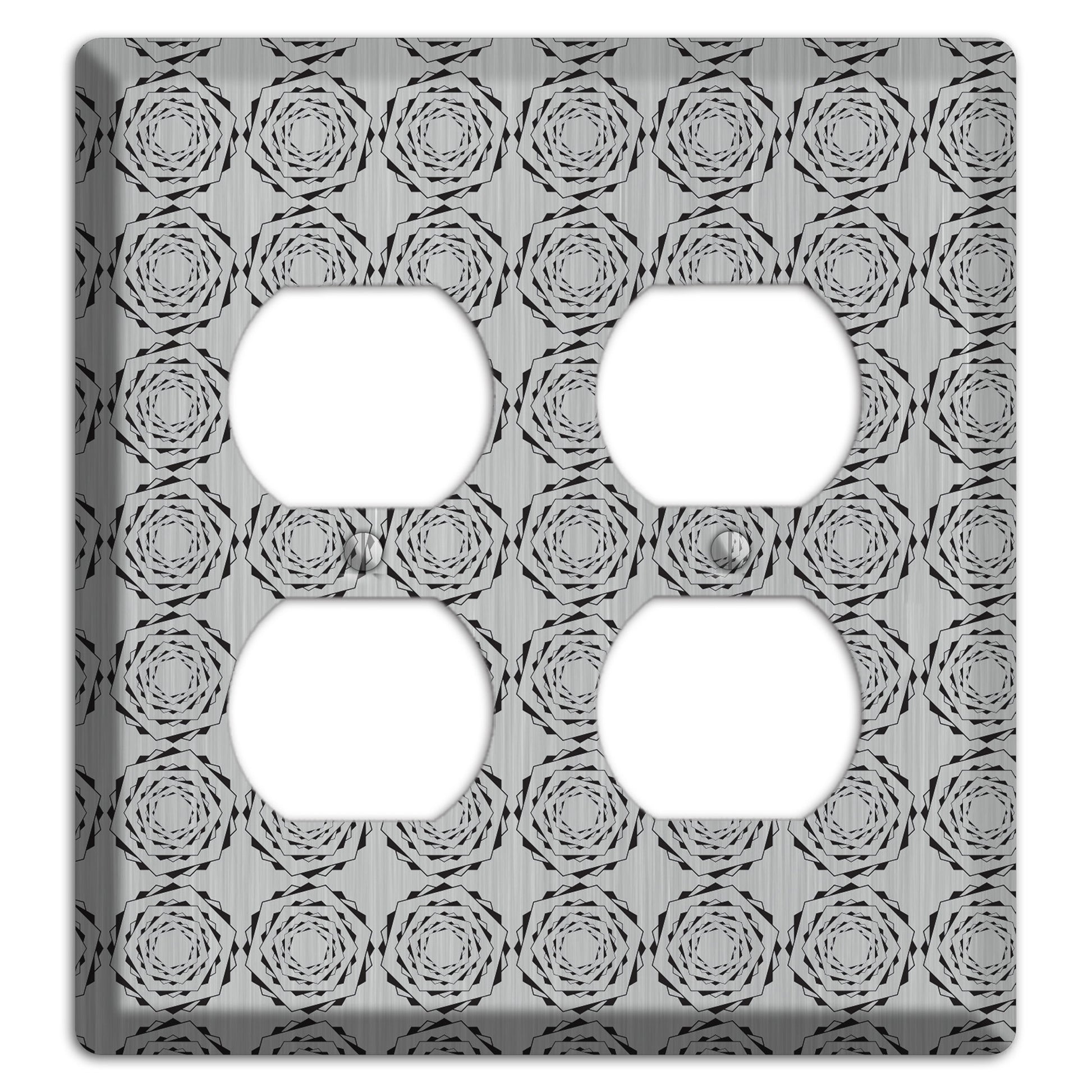 Hexagon Rotation  Stainless 2 Duplex Wallplate