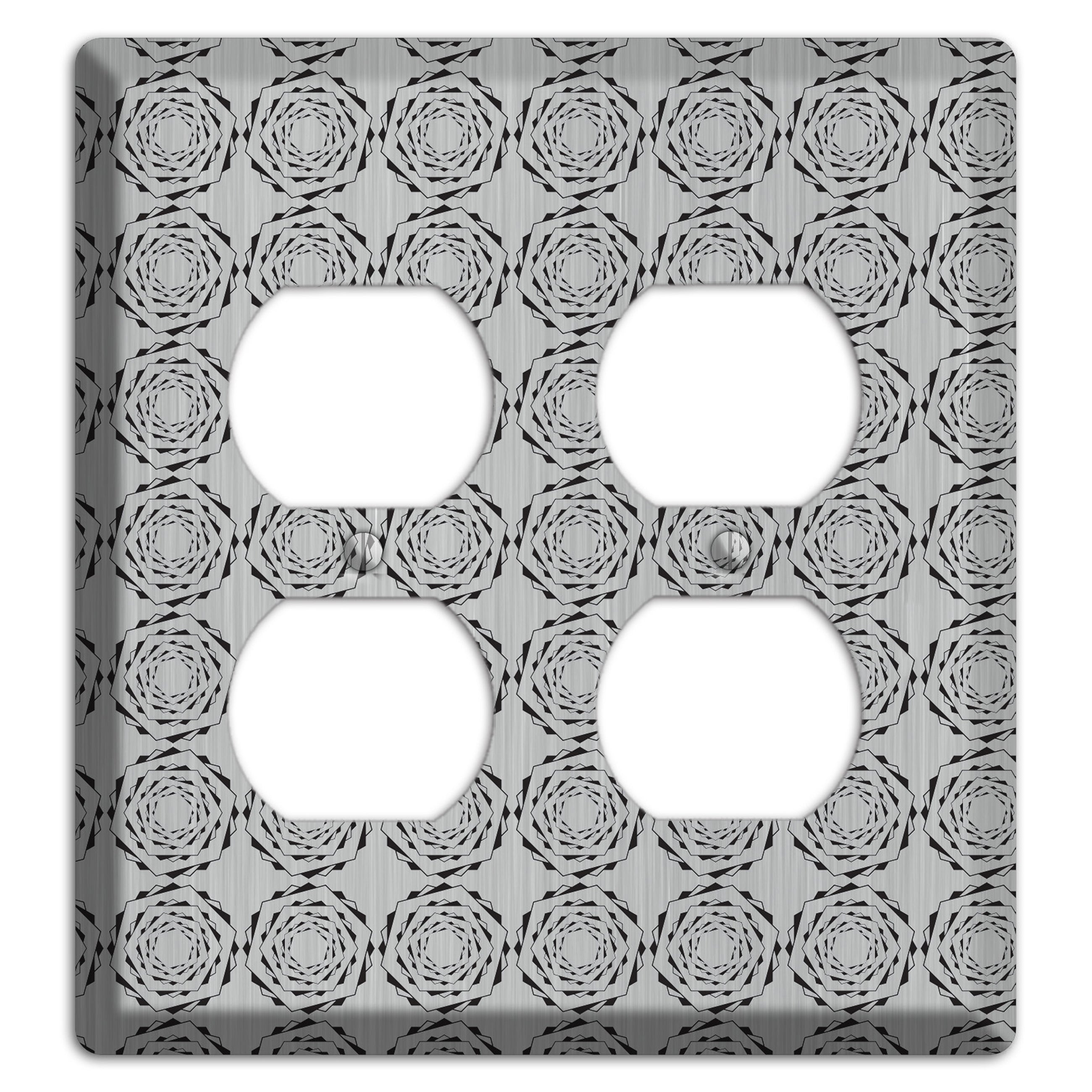 Hexagon Rotation  Stainless 2 Duplex Wallplate