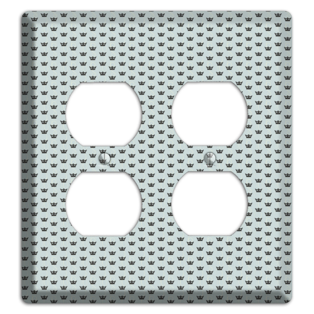 Dusty Blue with Crowns 2 Duplex Wallplate