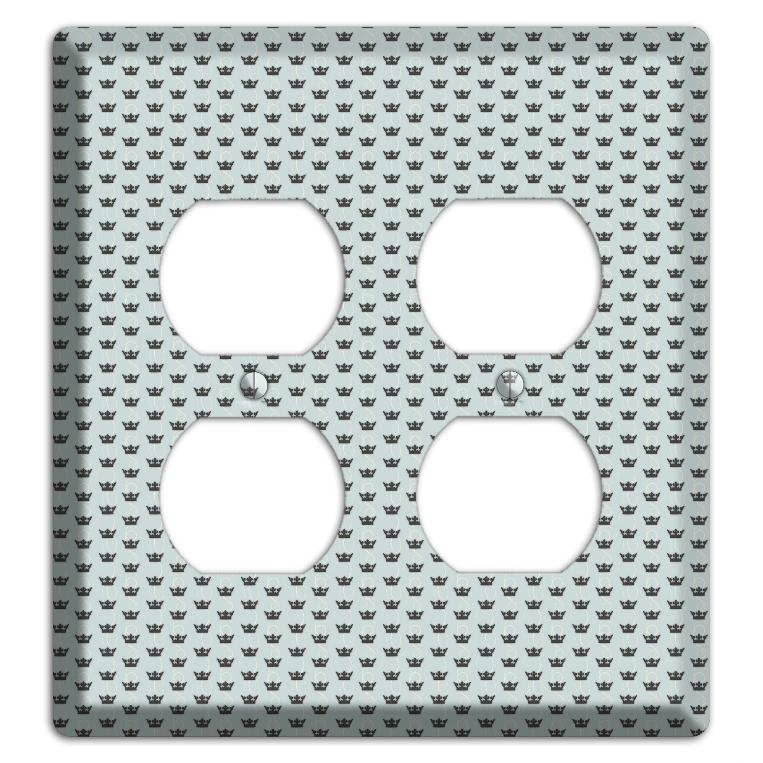 Dusty Blue with Crowns 2 Duplex Wallplate
