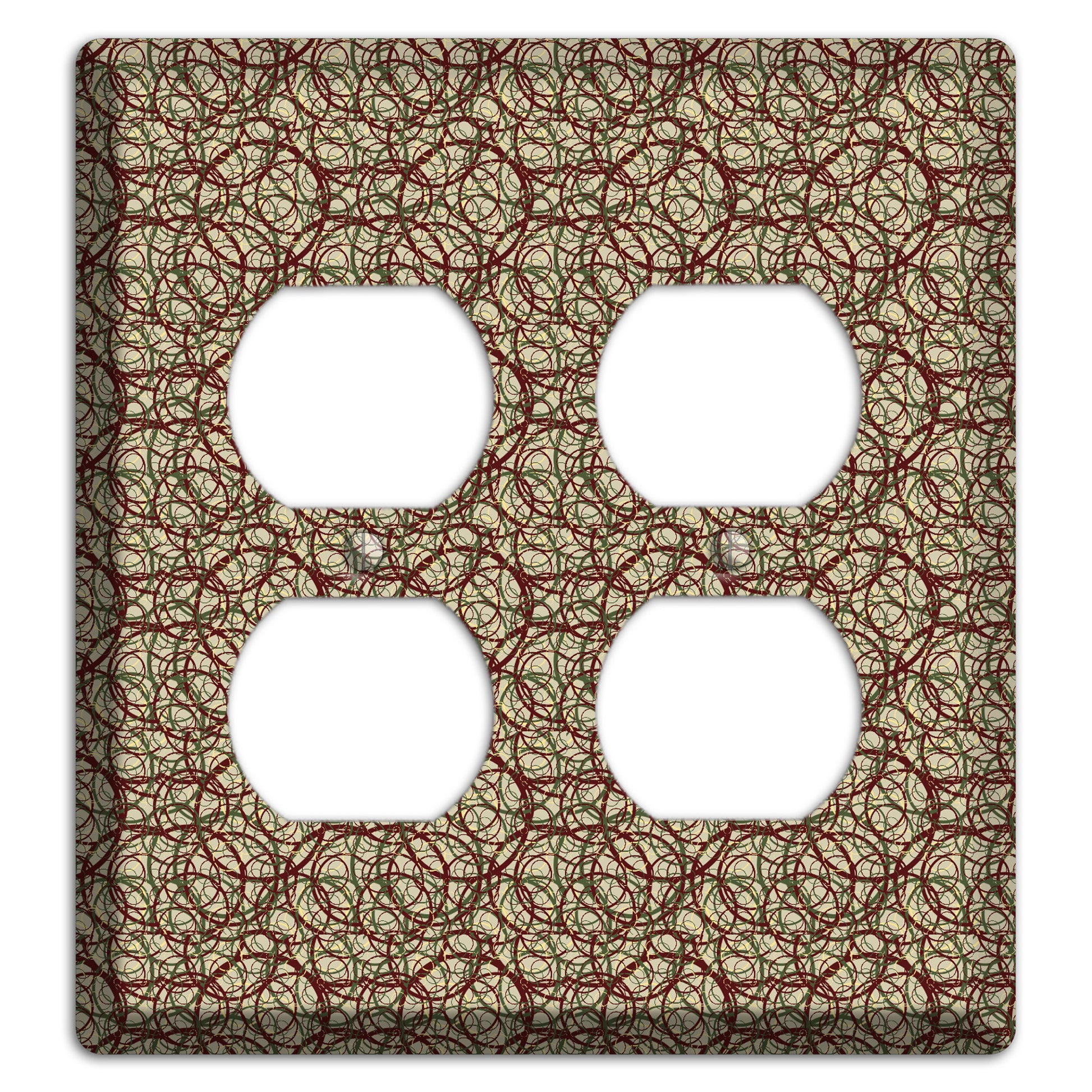 Brown and Burgundy Circles 2 Duplex Wallplate