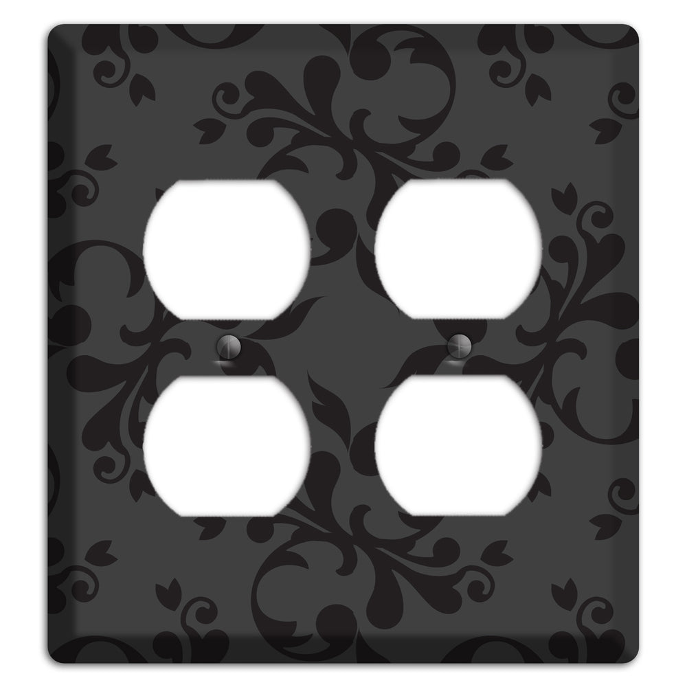 Grey Victorian Toile 2 Duplex Wallplate