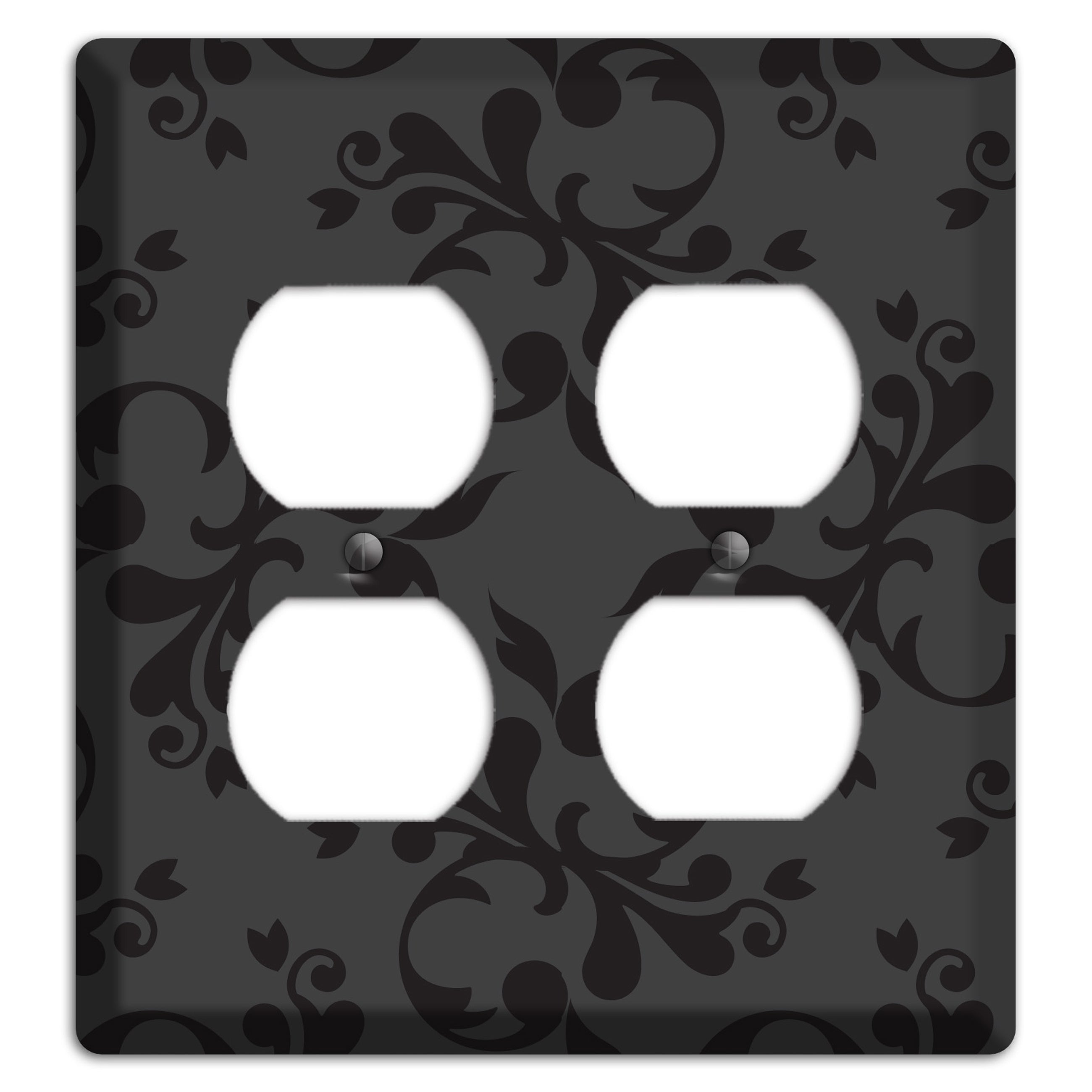 Grey Victorian Toile 2 Duplex Wallplate