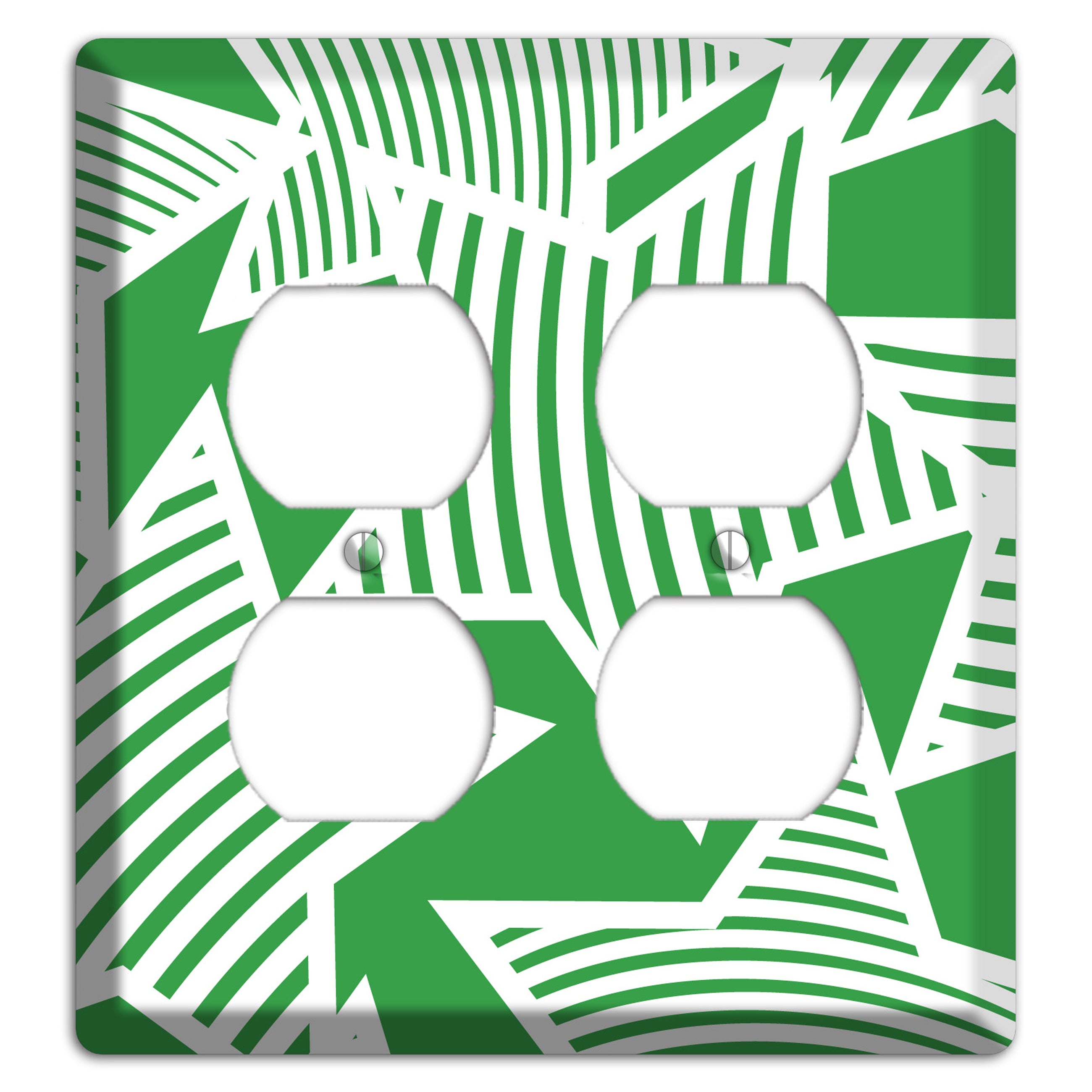 Green with Large White Stars 2 Duplex Wallplate