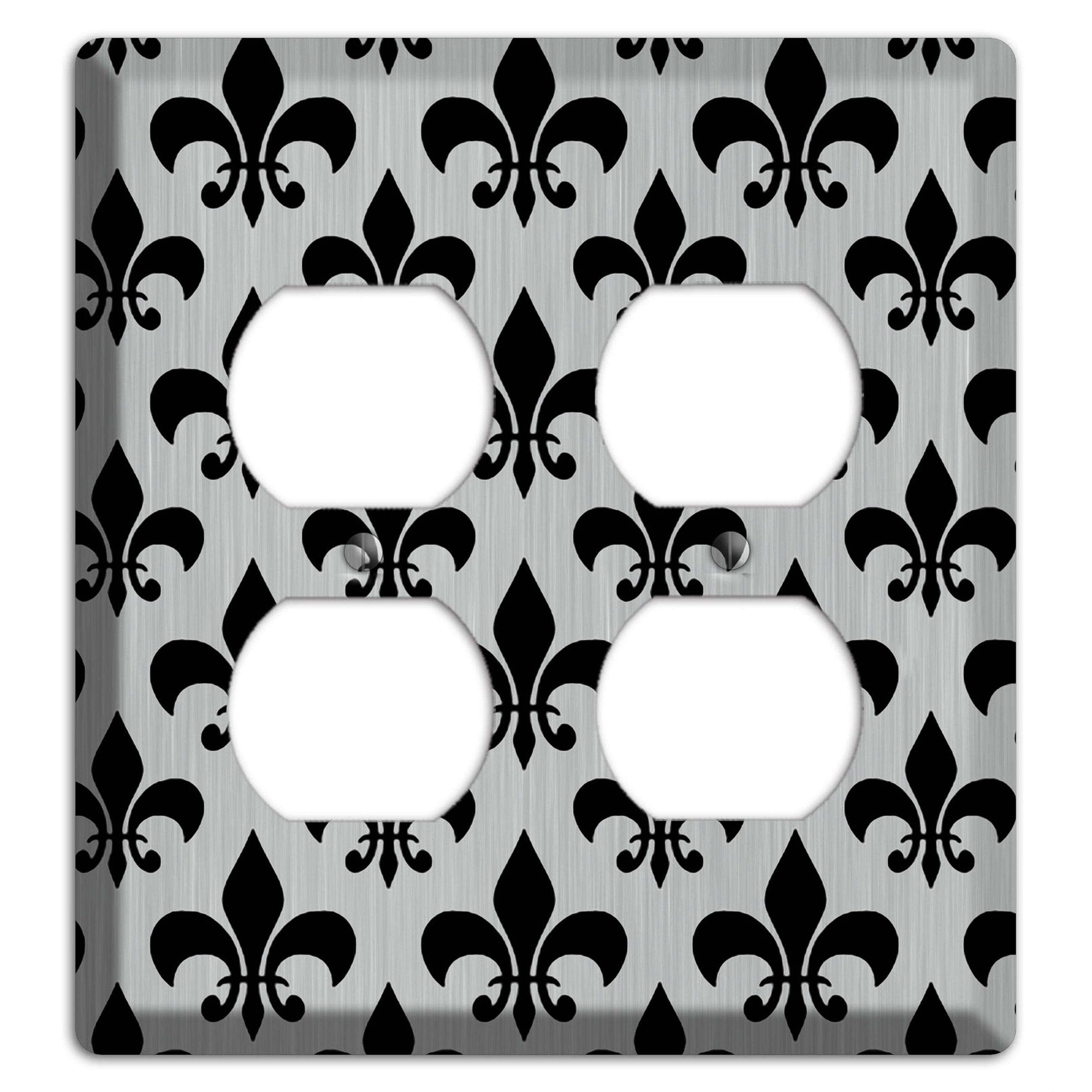 Fleur de Lis Stainless 2 Duplex Wallplate