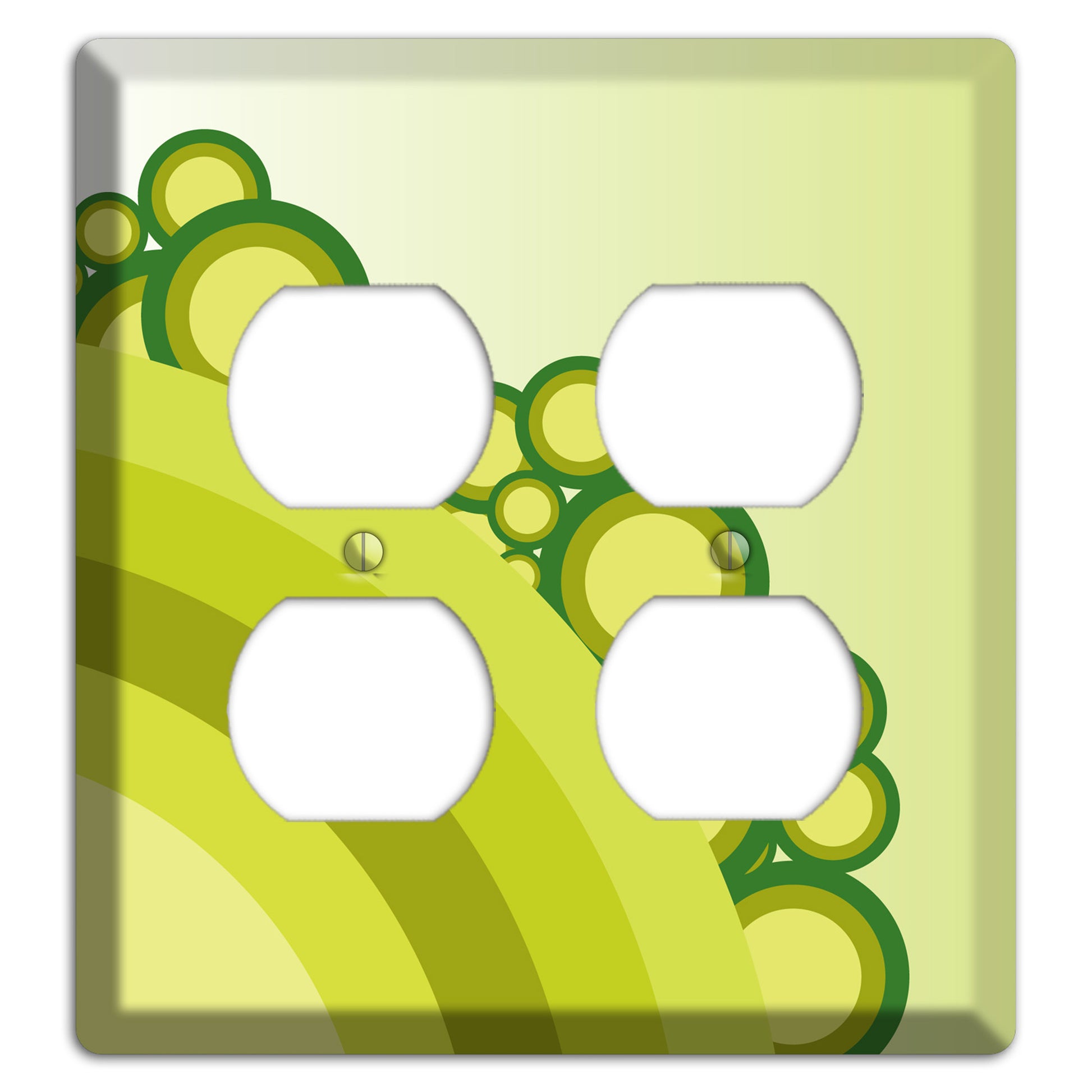 Green Rainbow Dots 2 Duplex Wallplate