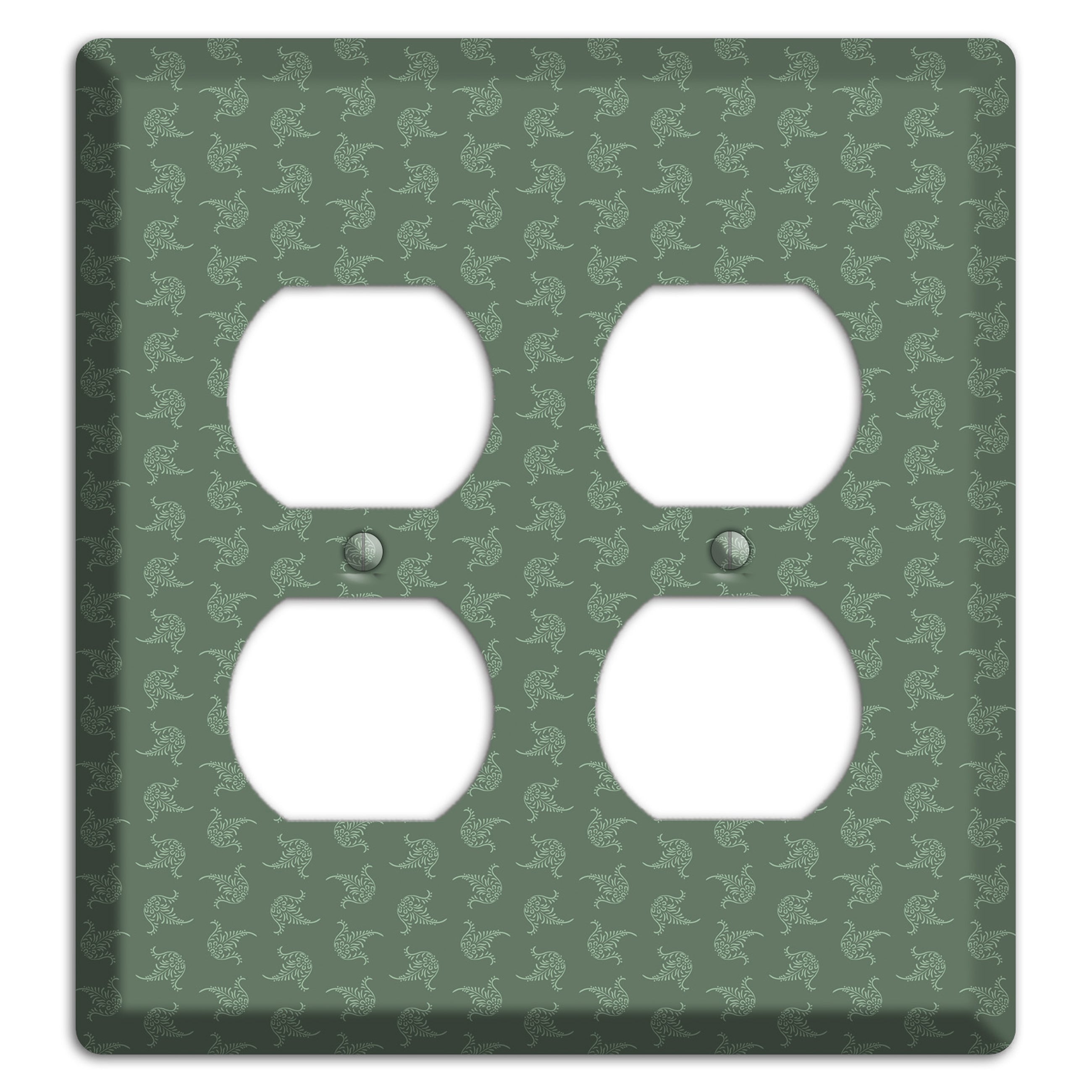Moss Tiny Trefoil Cartouche 2 Duplex Wallplate