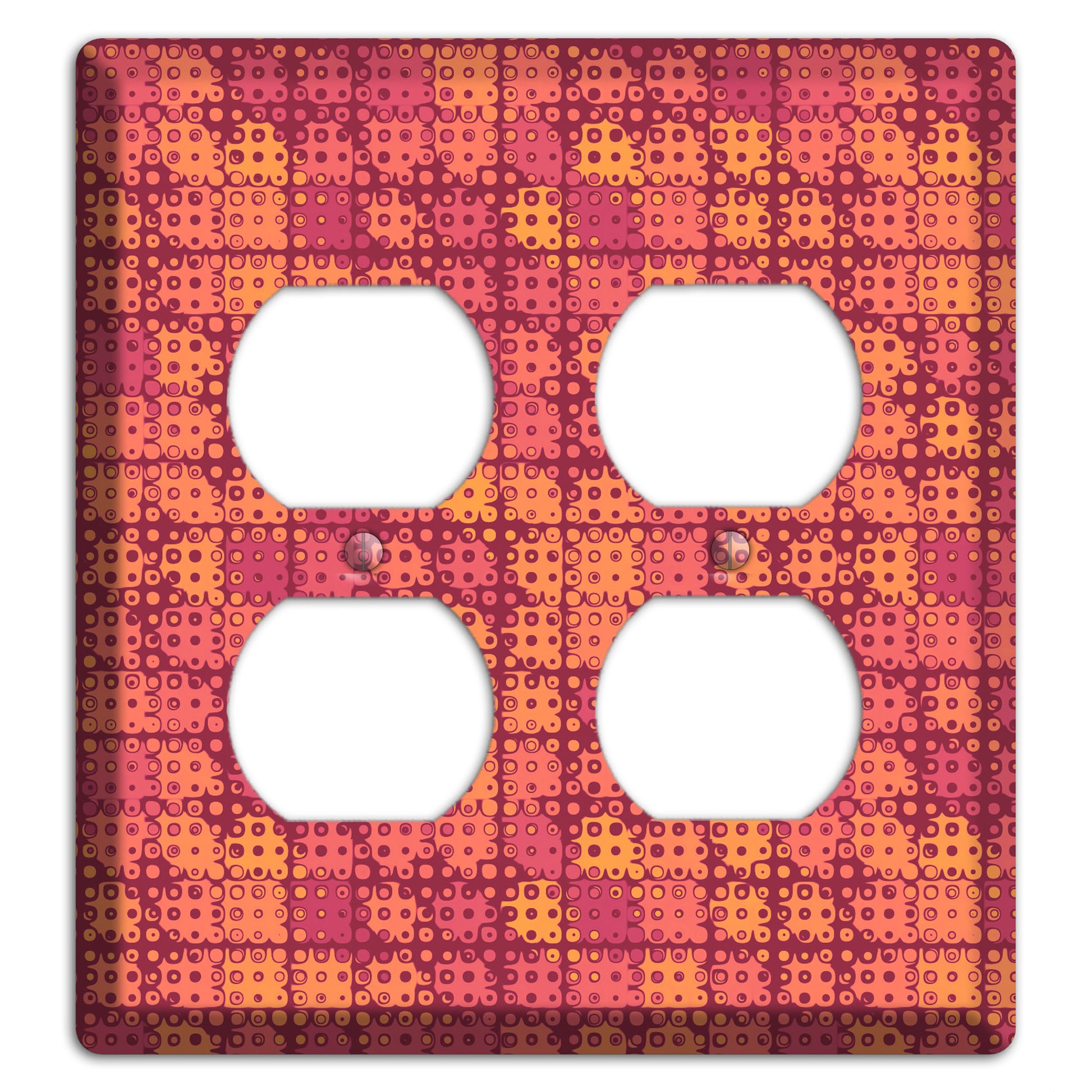 Coral Grunge Squares 2 Duplex Wallplate