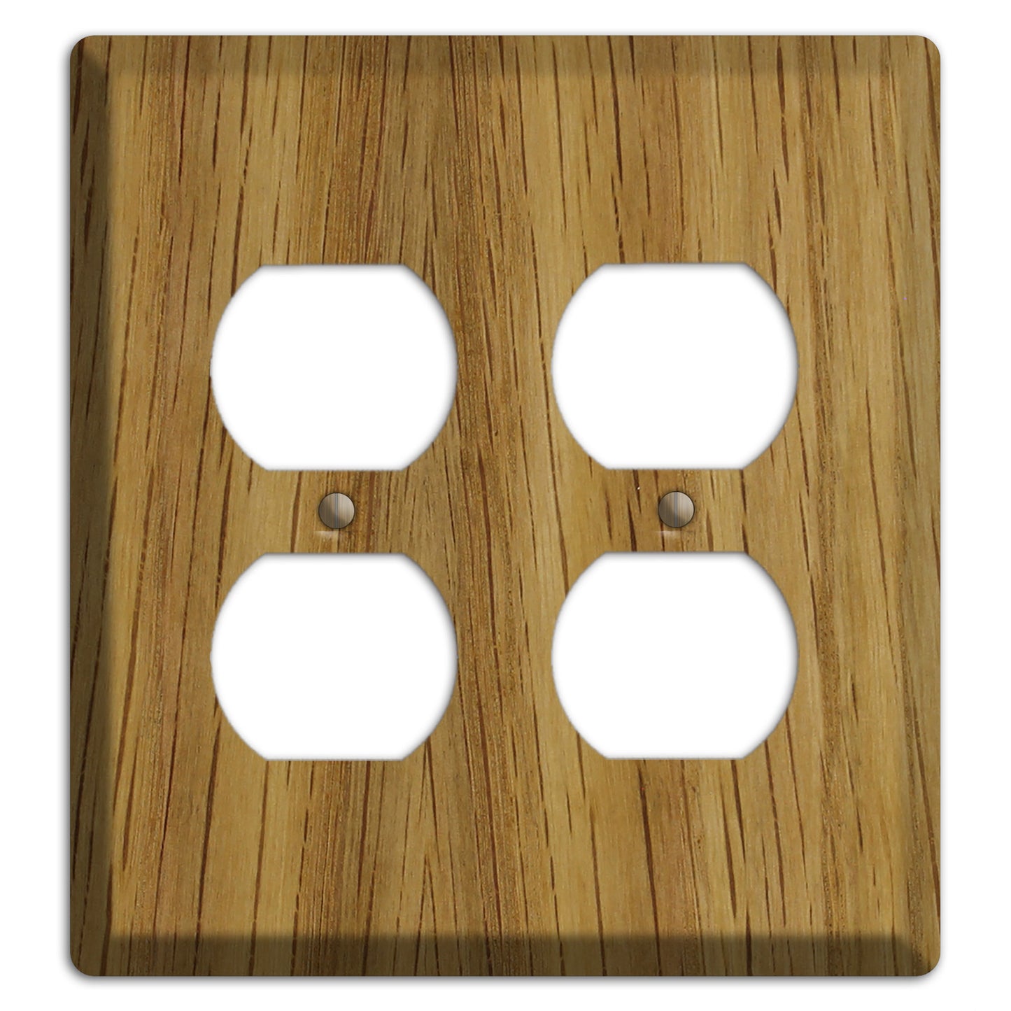 Unfinished White Oak Wood 2 Duplex Outlet Cover Plate