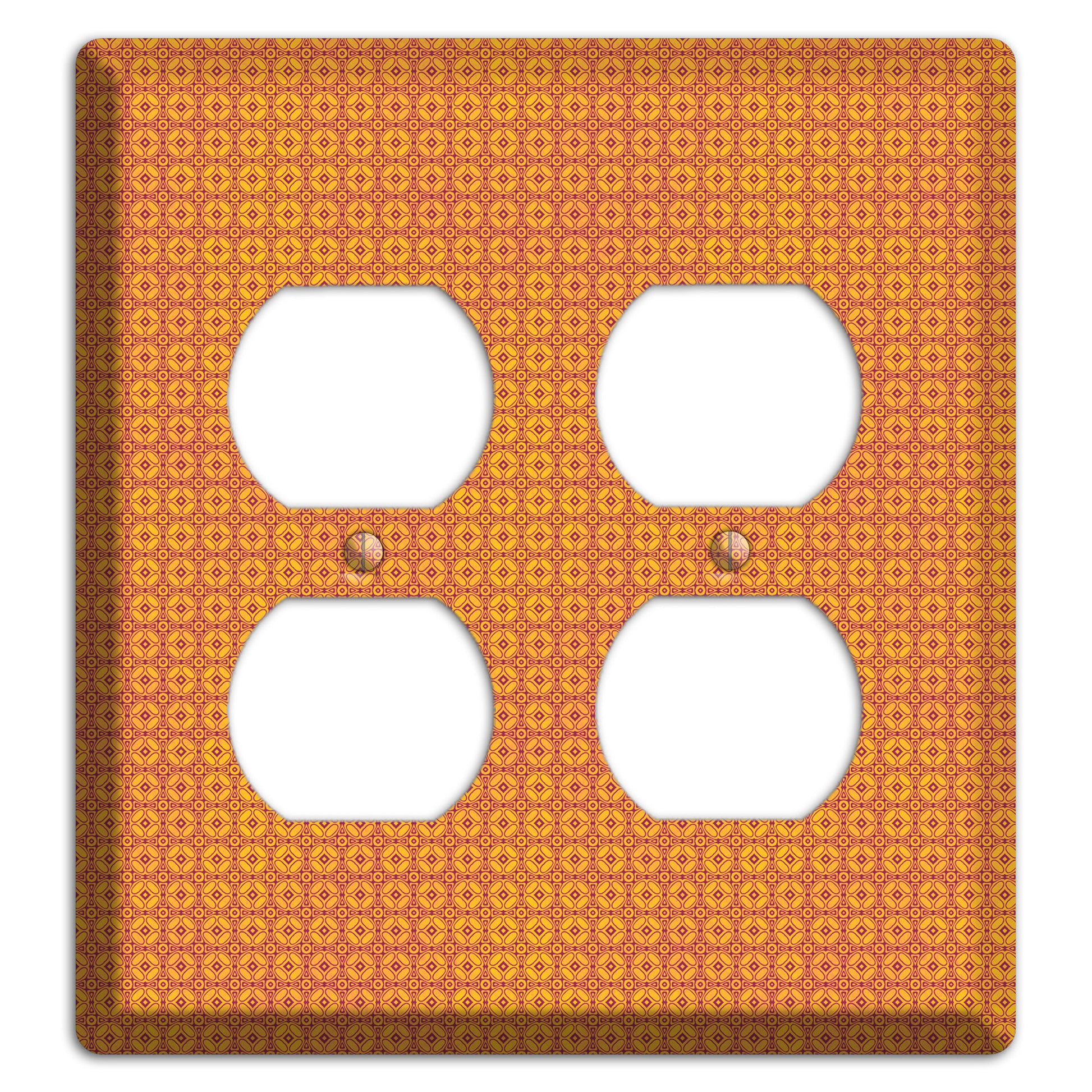Multi Orange Arabesque 2 Duplex Wallplate