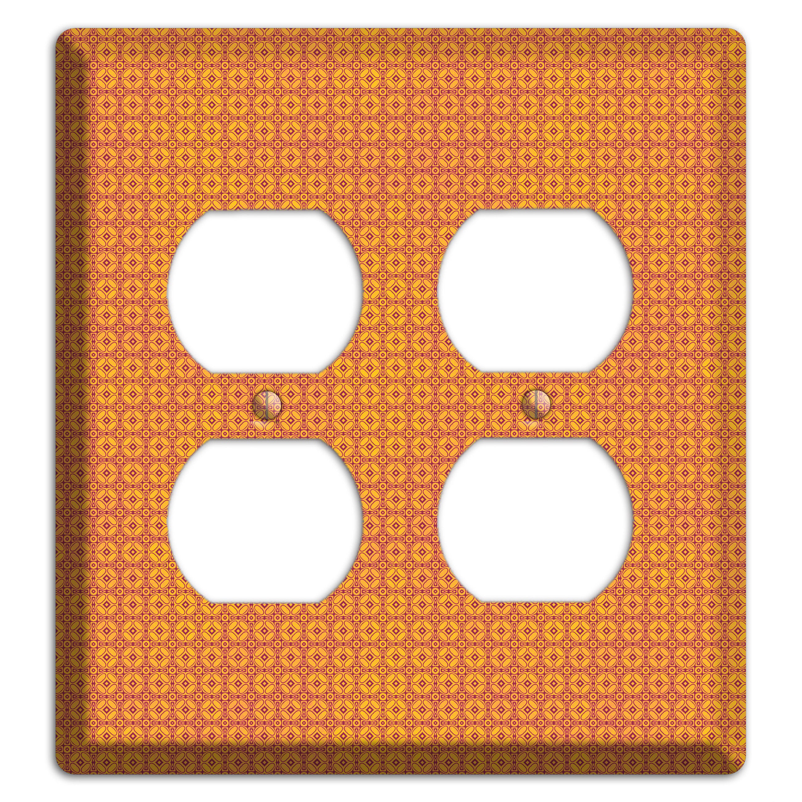 Multi Orange Arabesque 2 Duplex Wallplate