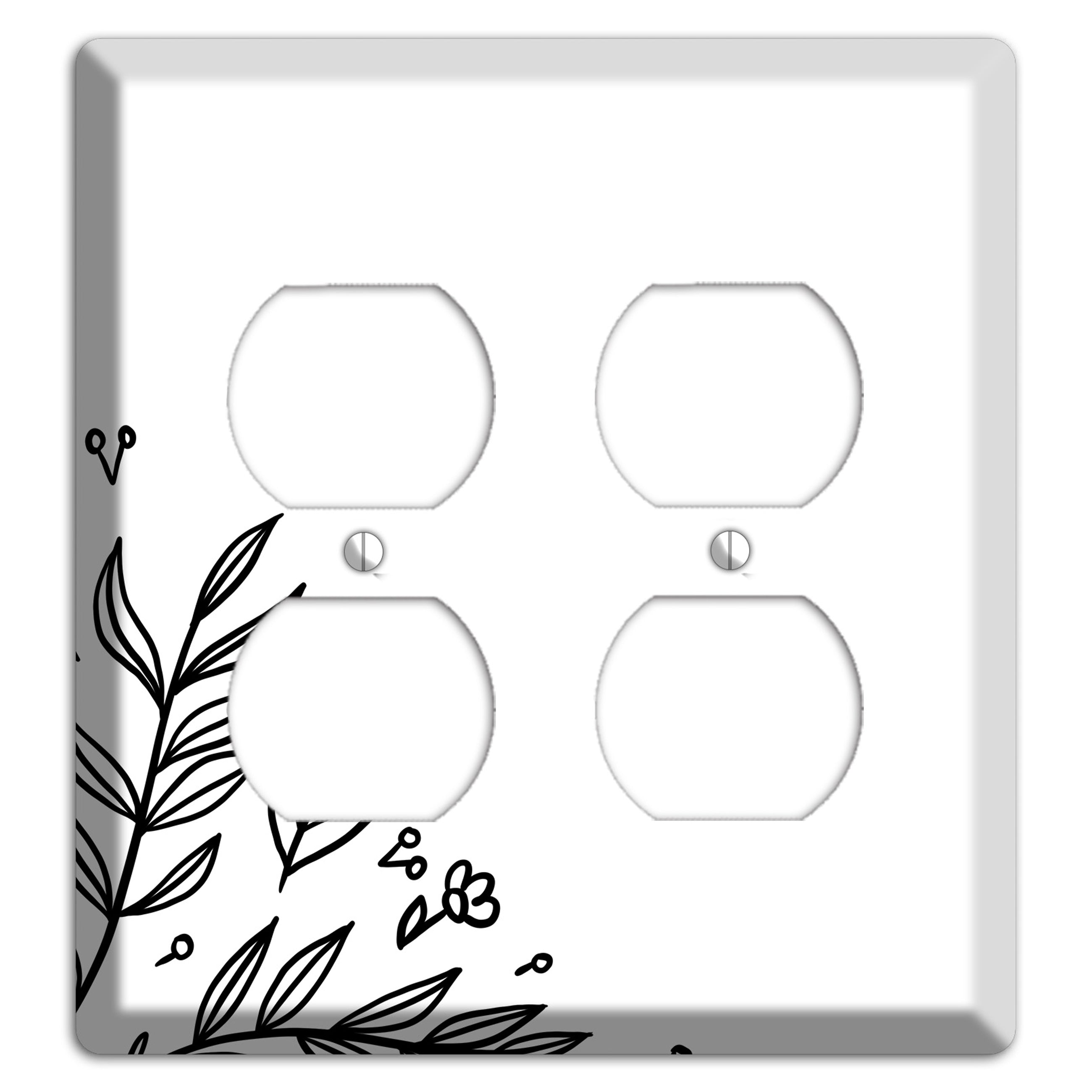 Hand-Drawn Floral 32 2 Duplex Wallplate