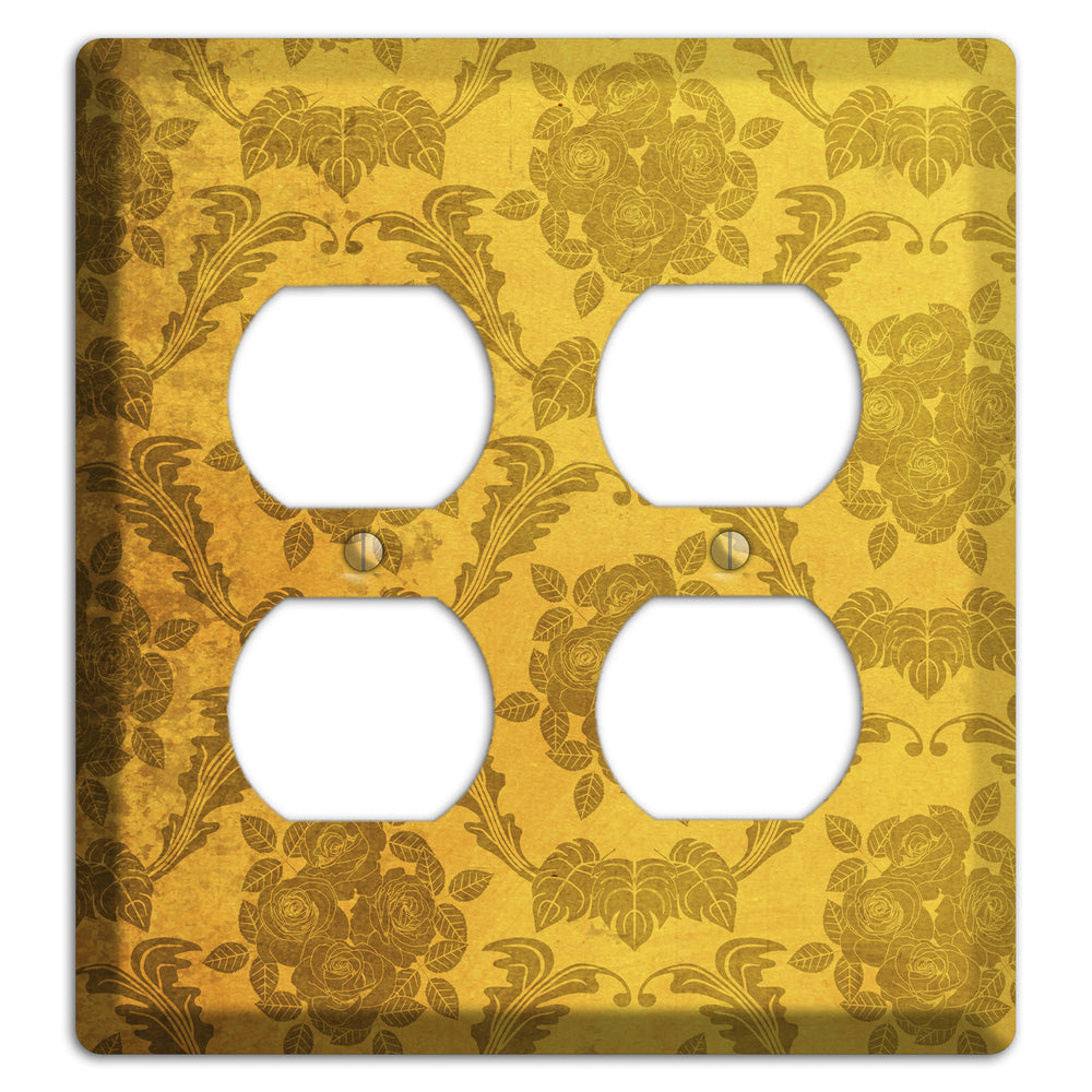 Tusock Vintage Rose Damask 2 Duplex Wallplate