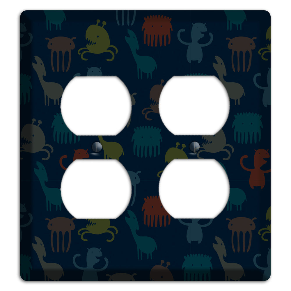 Silly Monsters Black 2 Duplex Wallplate