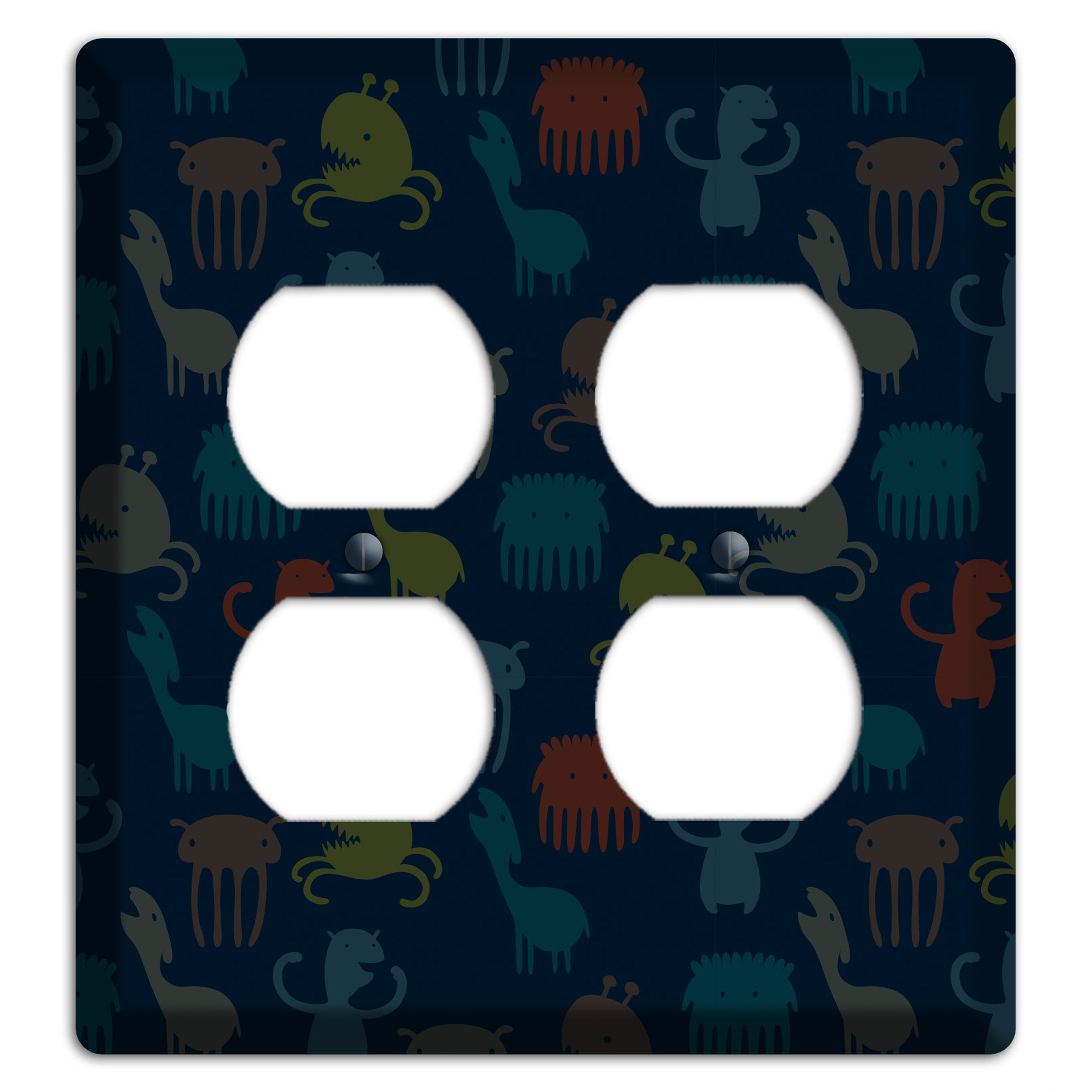 Silly Monsters Black 2 Duplex Wallplate