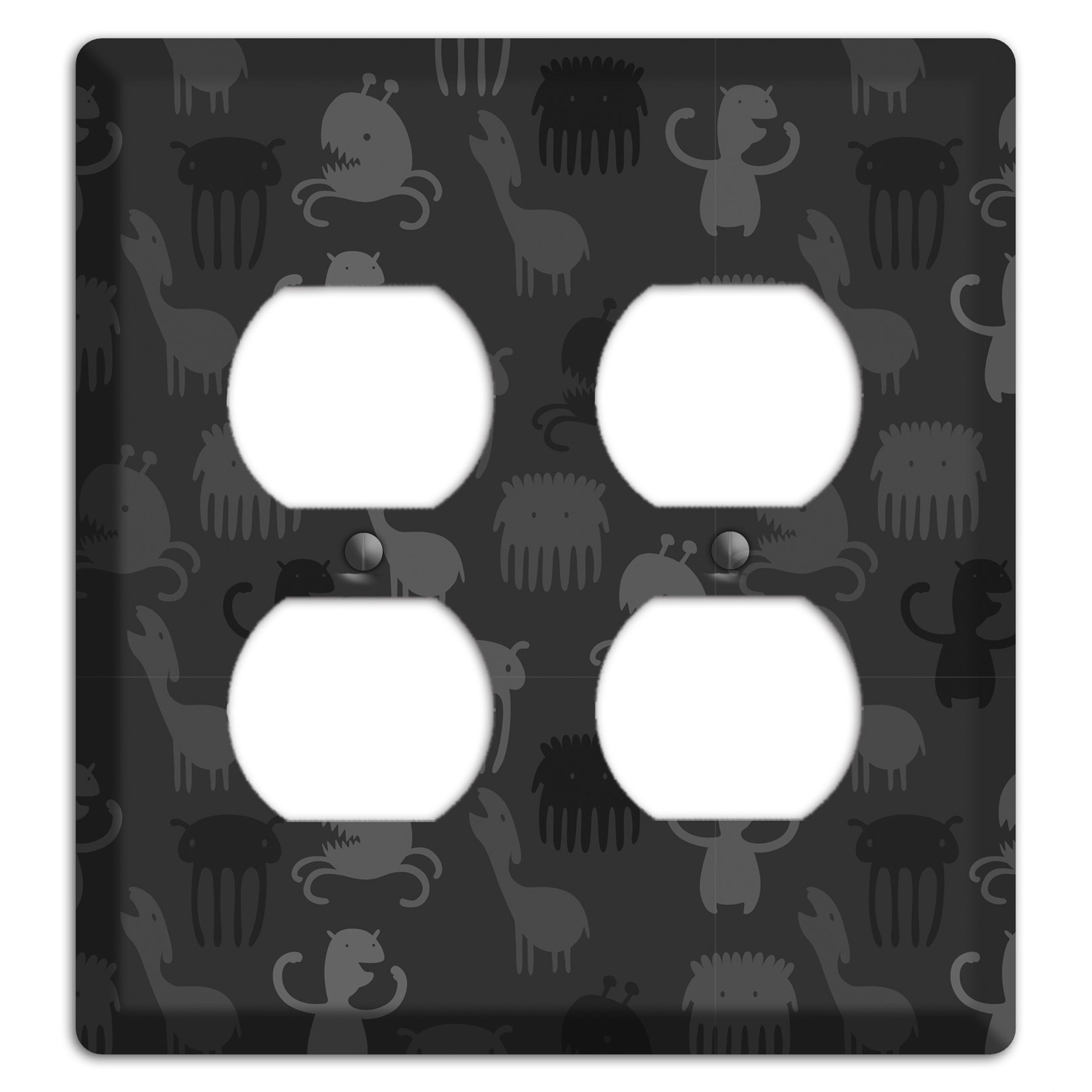 Silly Monsters Black and Grey 2 Duplex Wallplate