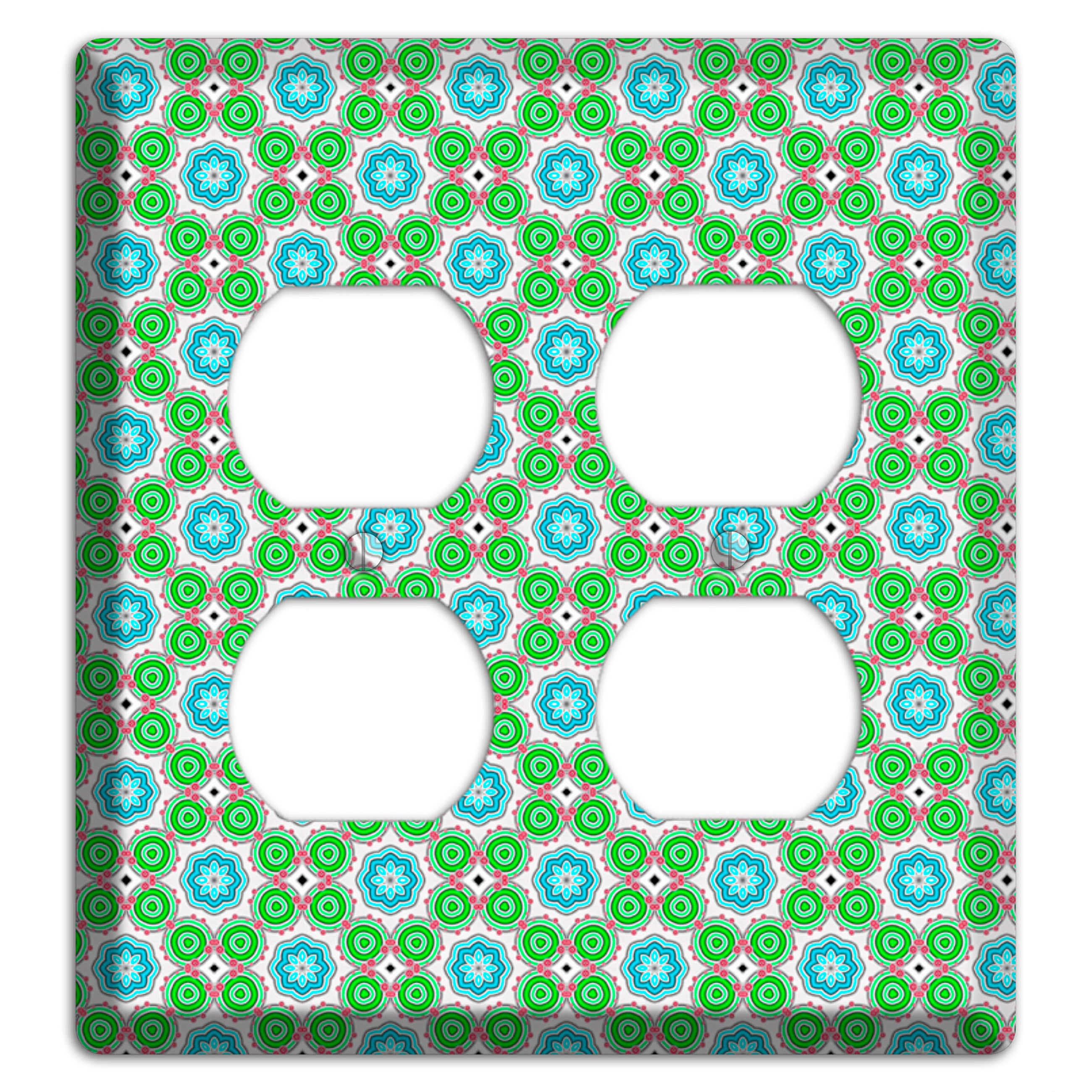 Green and Blue Foulard 2 Duplex Wallplate