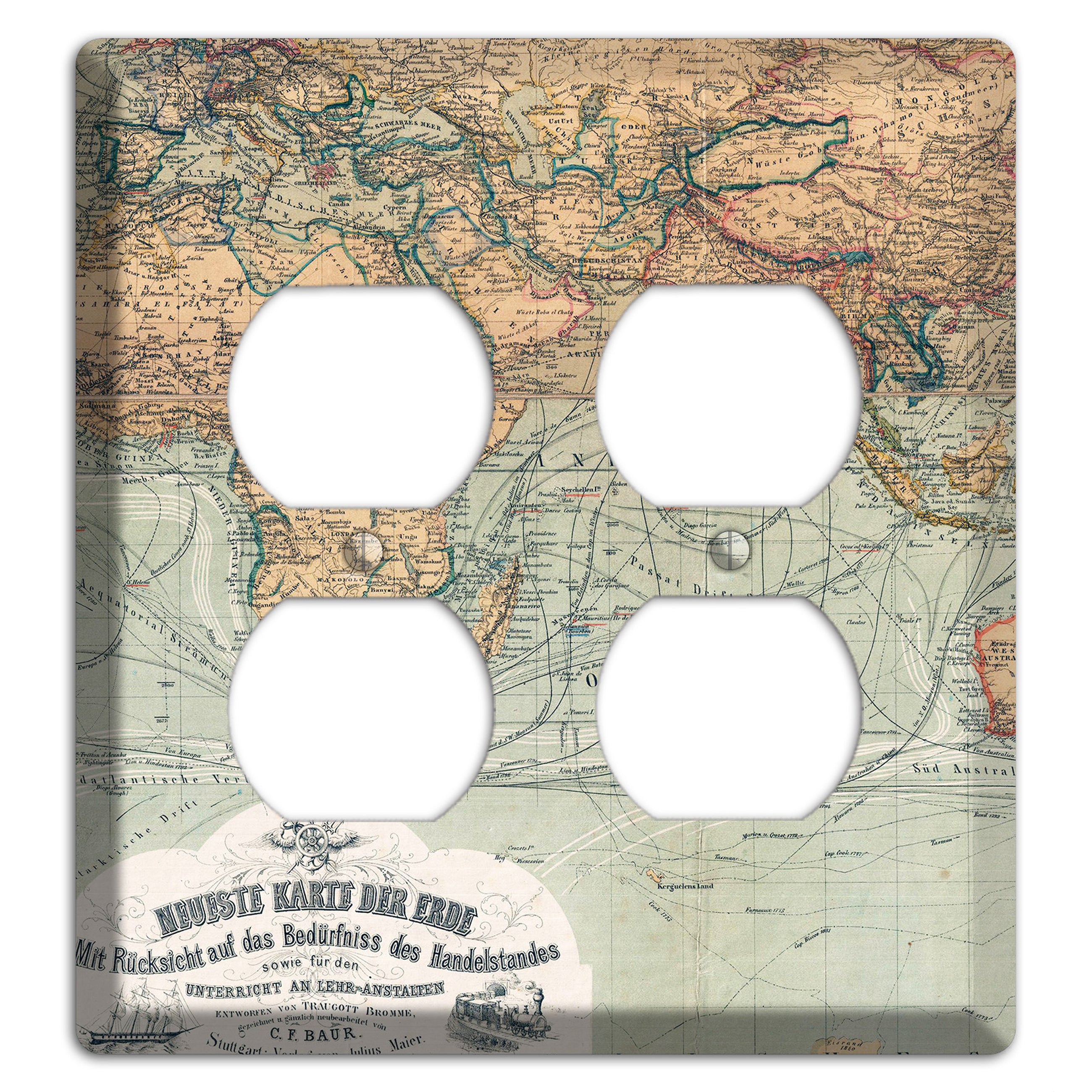 Map of Africa 2 Duplex Wallplate