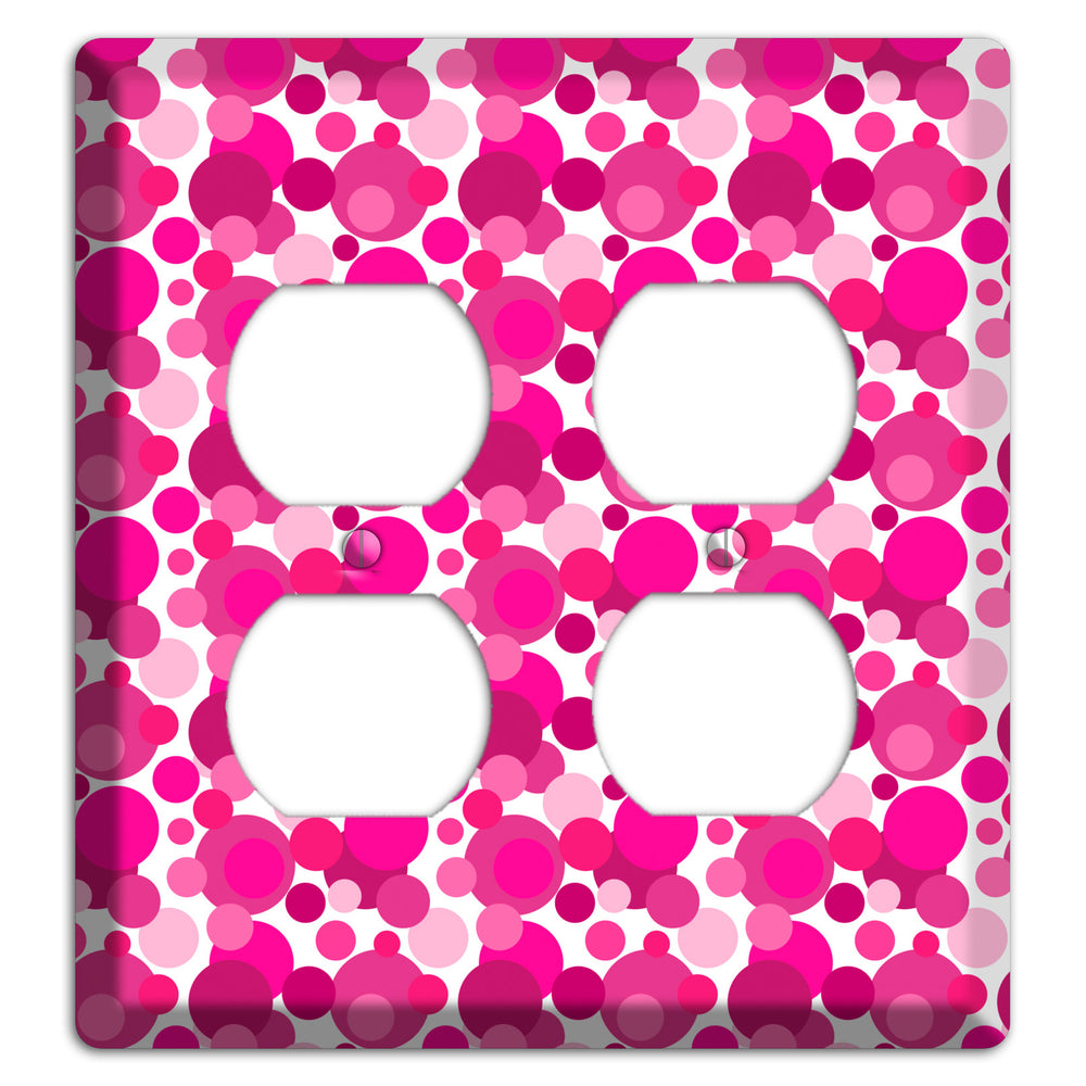 Multi Fuschia Bubble Dots 2 Duplex Wallplate