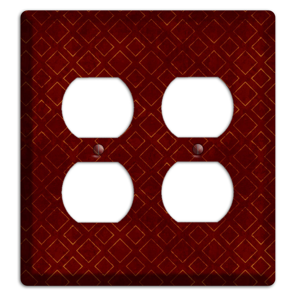Maroon Diamonds 2 Duplex Wallplate