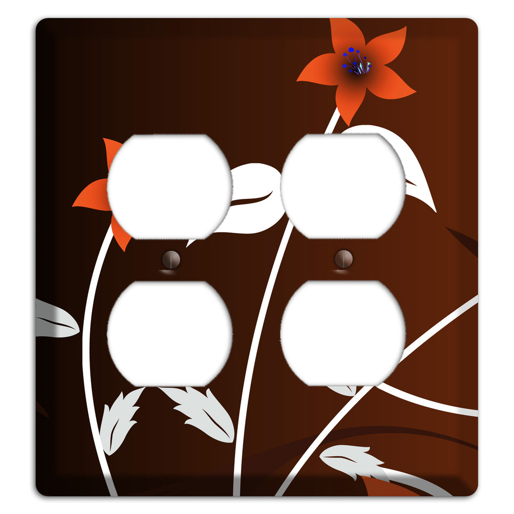 Black and Red Double Sprig 2 Duplex Wallplate