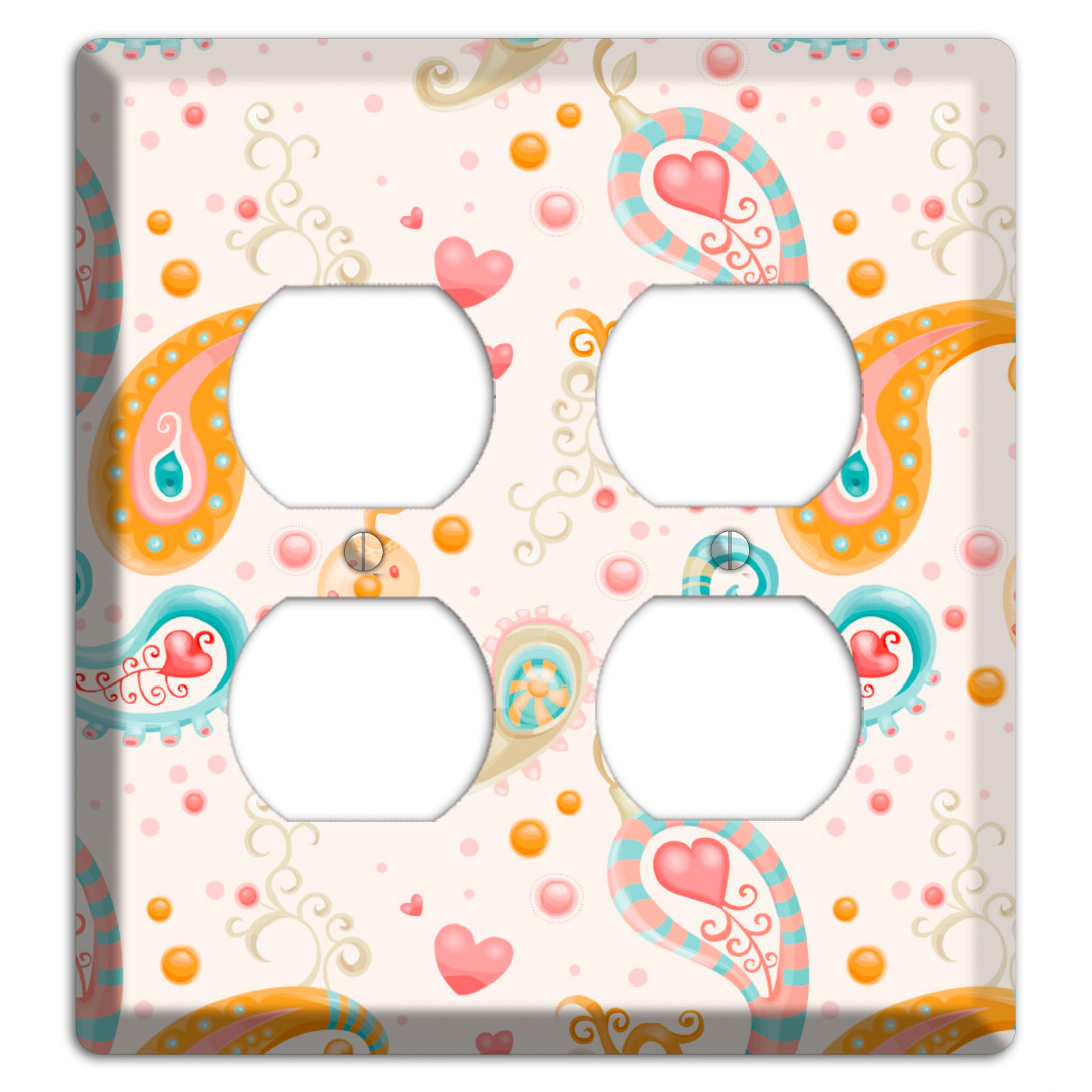 Multi Color Paisley 2 Duplex Wallplate