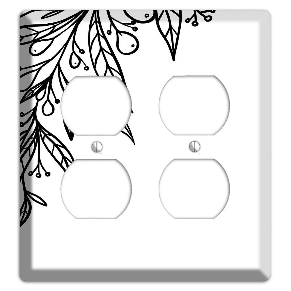 Hand-Drawn Floral 23 2 Duplex Wallplate