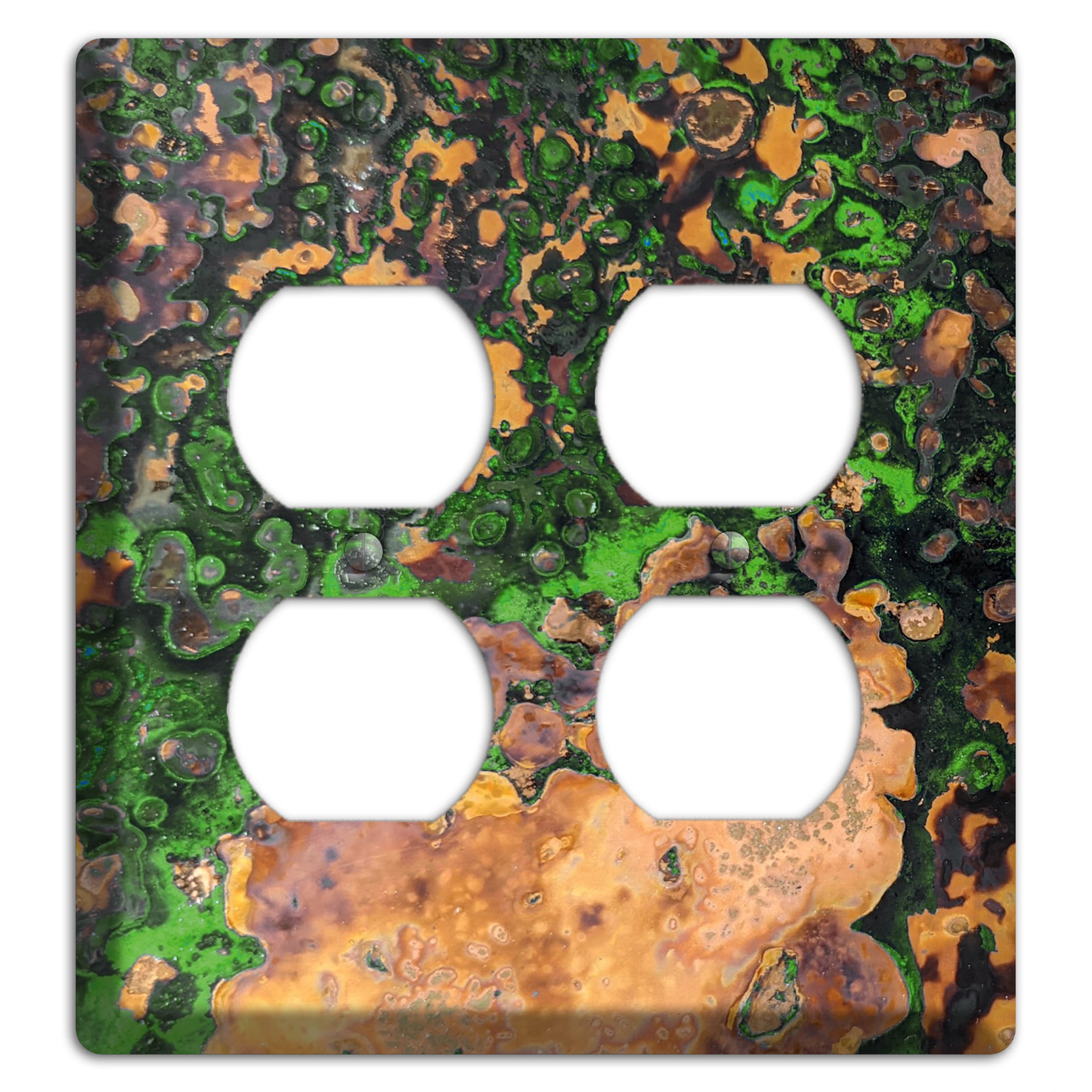 Copper Verdigris 2 Duplex Outlet Cover Plate