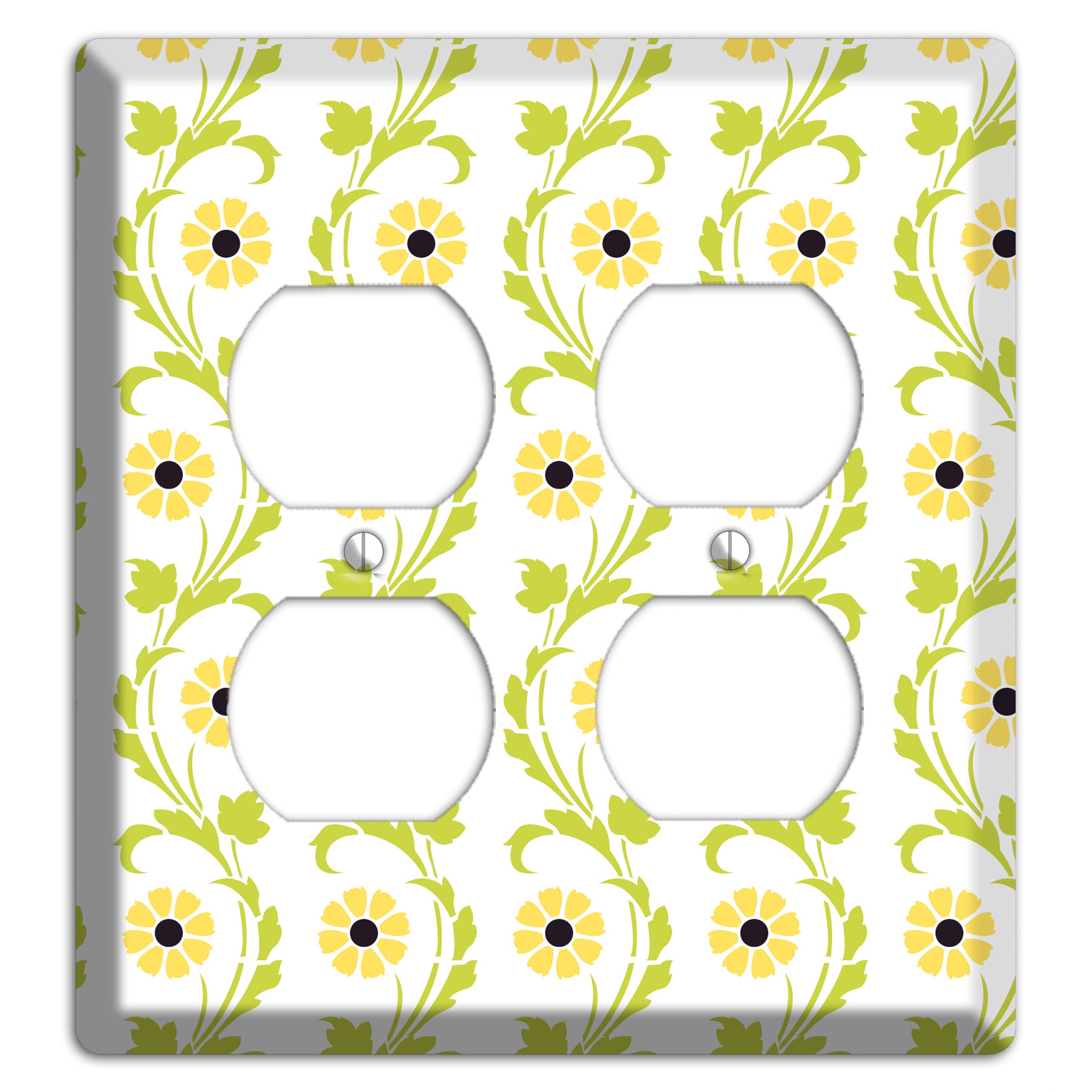 Green Vine Floral 2 Duplex Wallplate