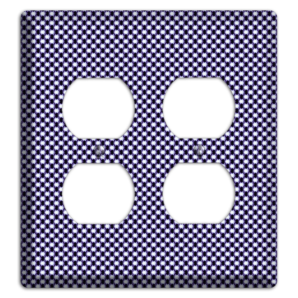 Black with White Aster Check 2 Duplex Wallplate