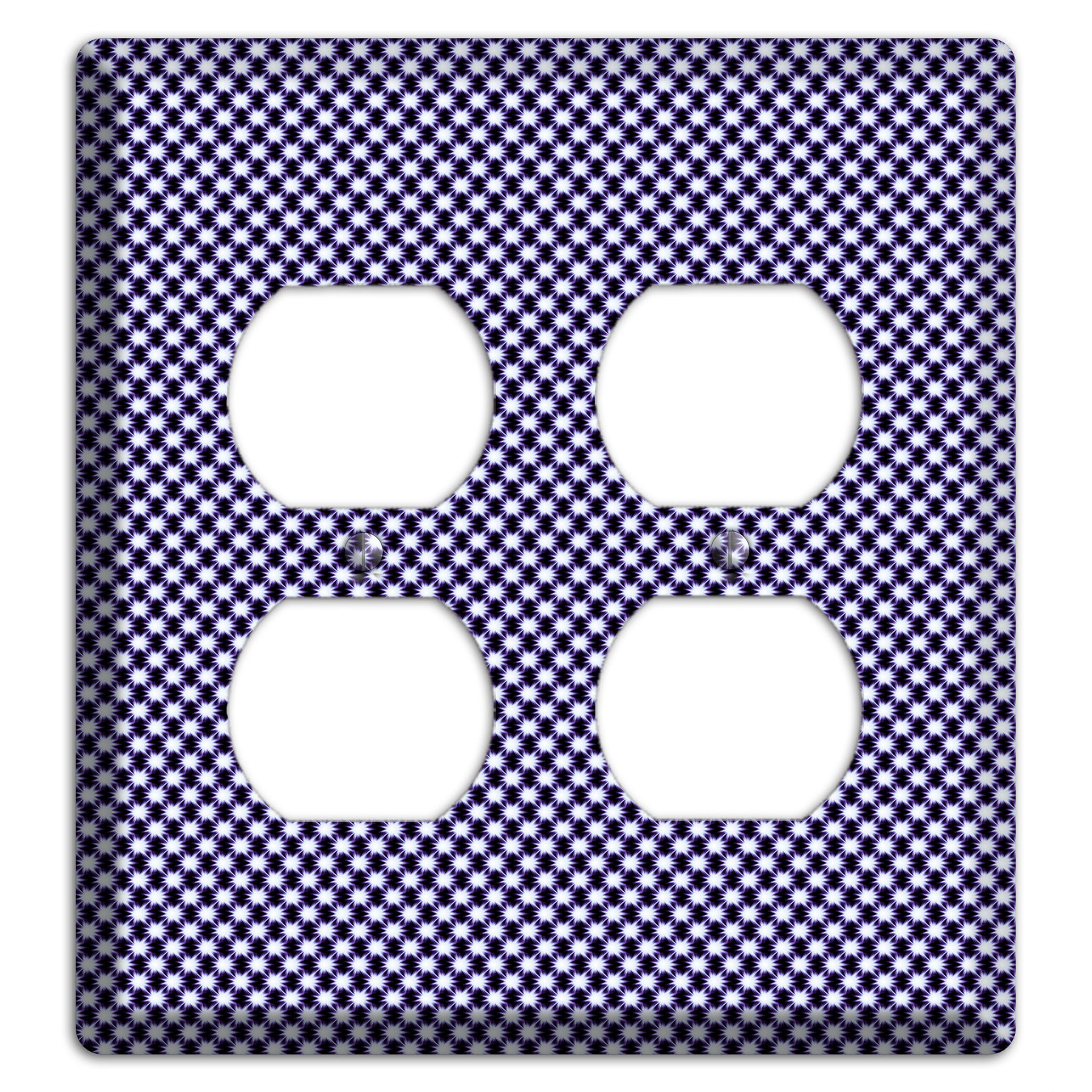 Black with White Aster Check 2 Duplex Wallplate