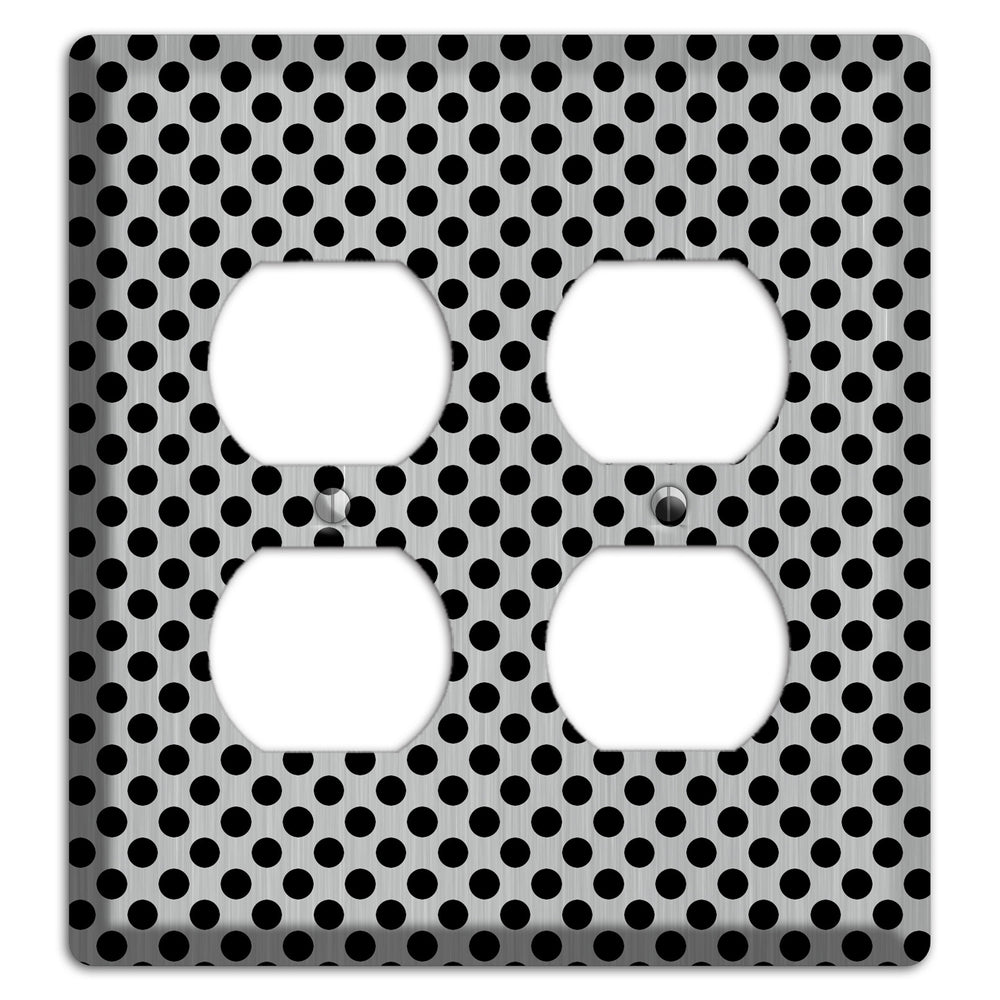 Packed Small Polka Dots Stainless Steel 2 Duplex Wallplate