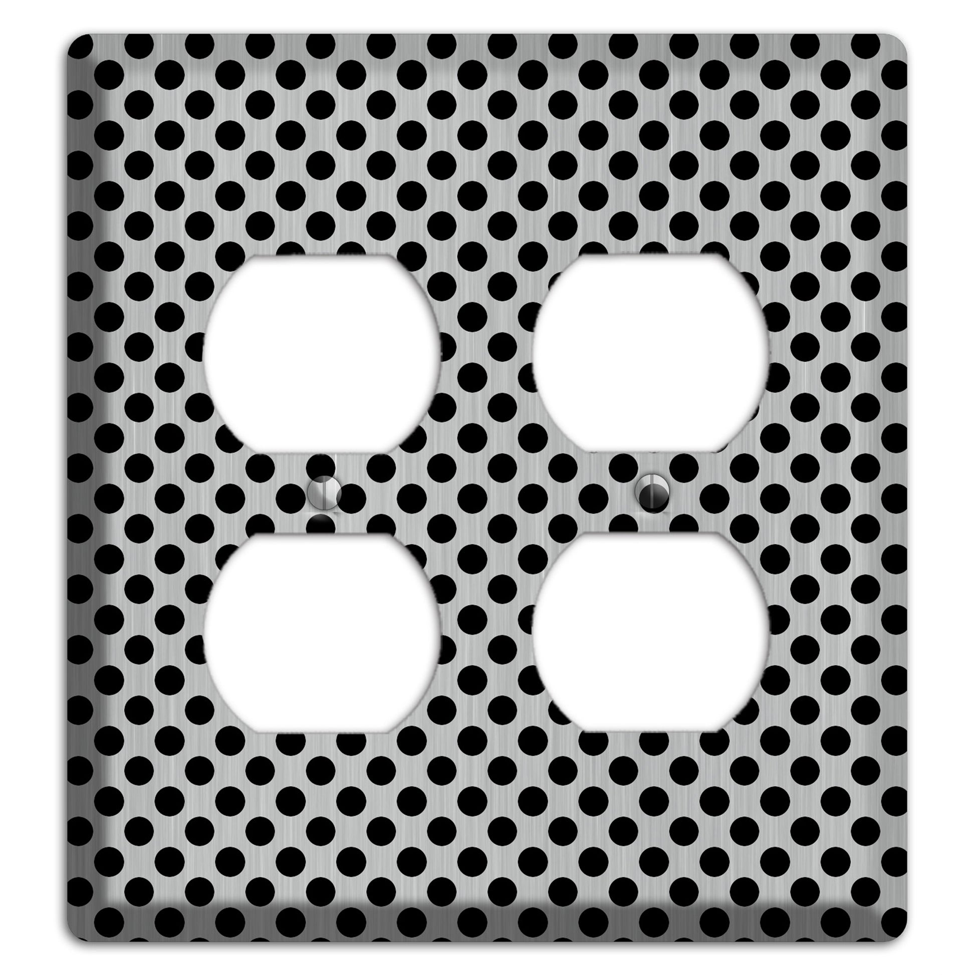 Packed Small Polka Dots Stainless 2 Duplex Wallplate