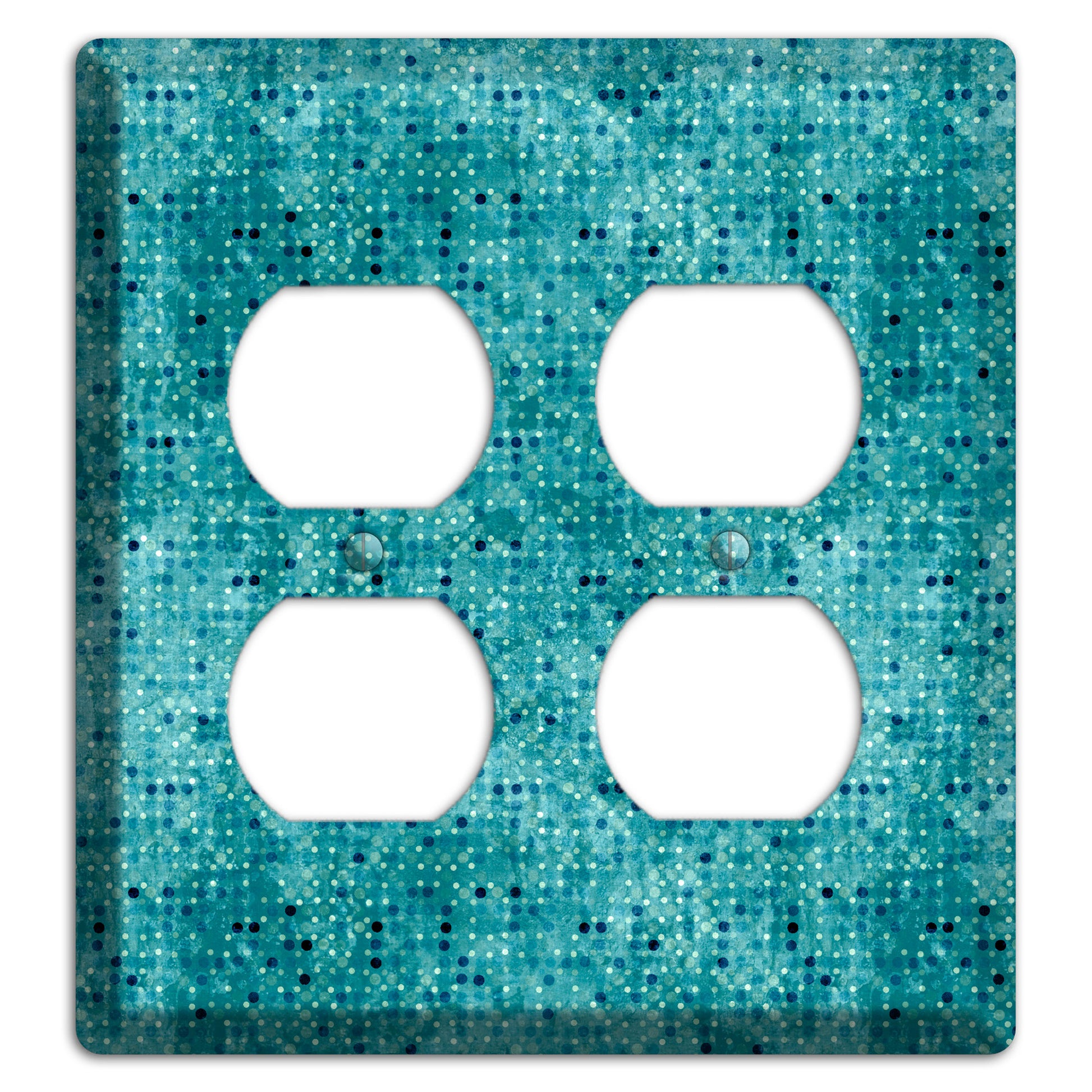 Turquoise Grunge Small Tile 2 Duplex Wallplate